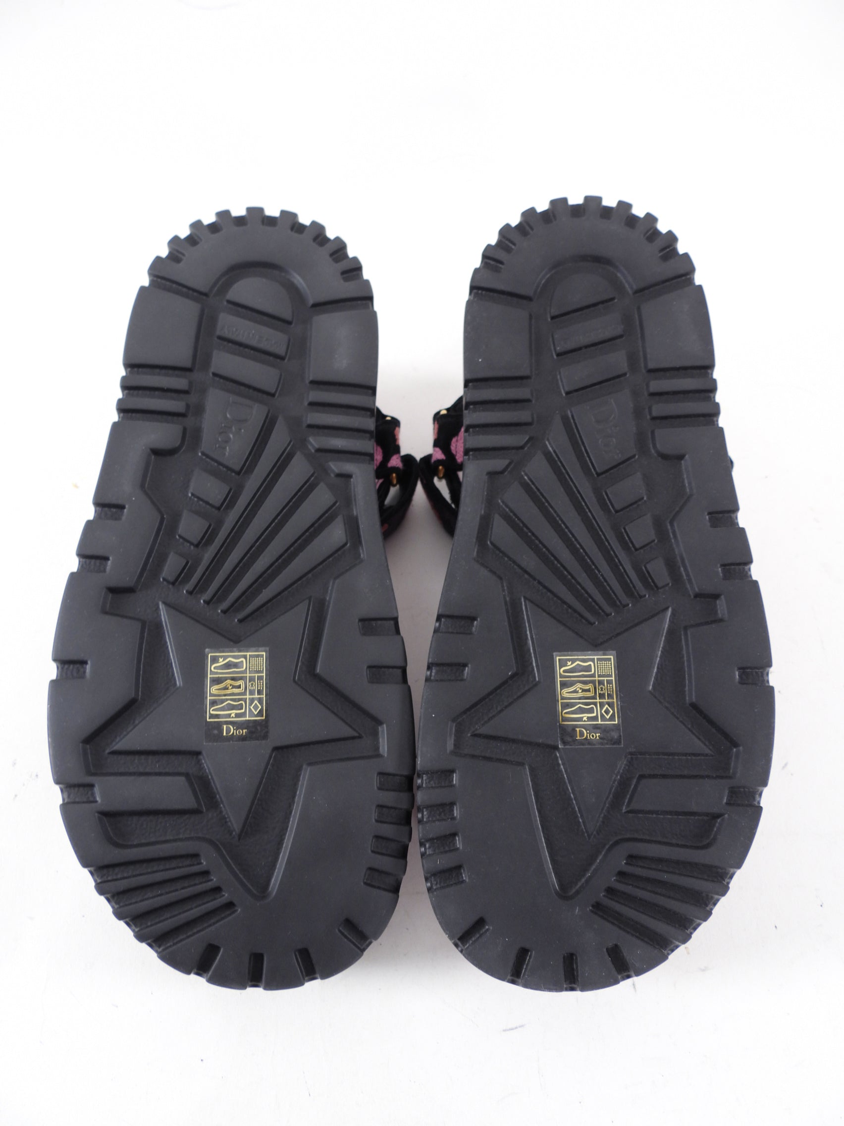 Christian Dior Pink Velvet Embroidered D Wave Sandals - 39
