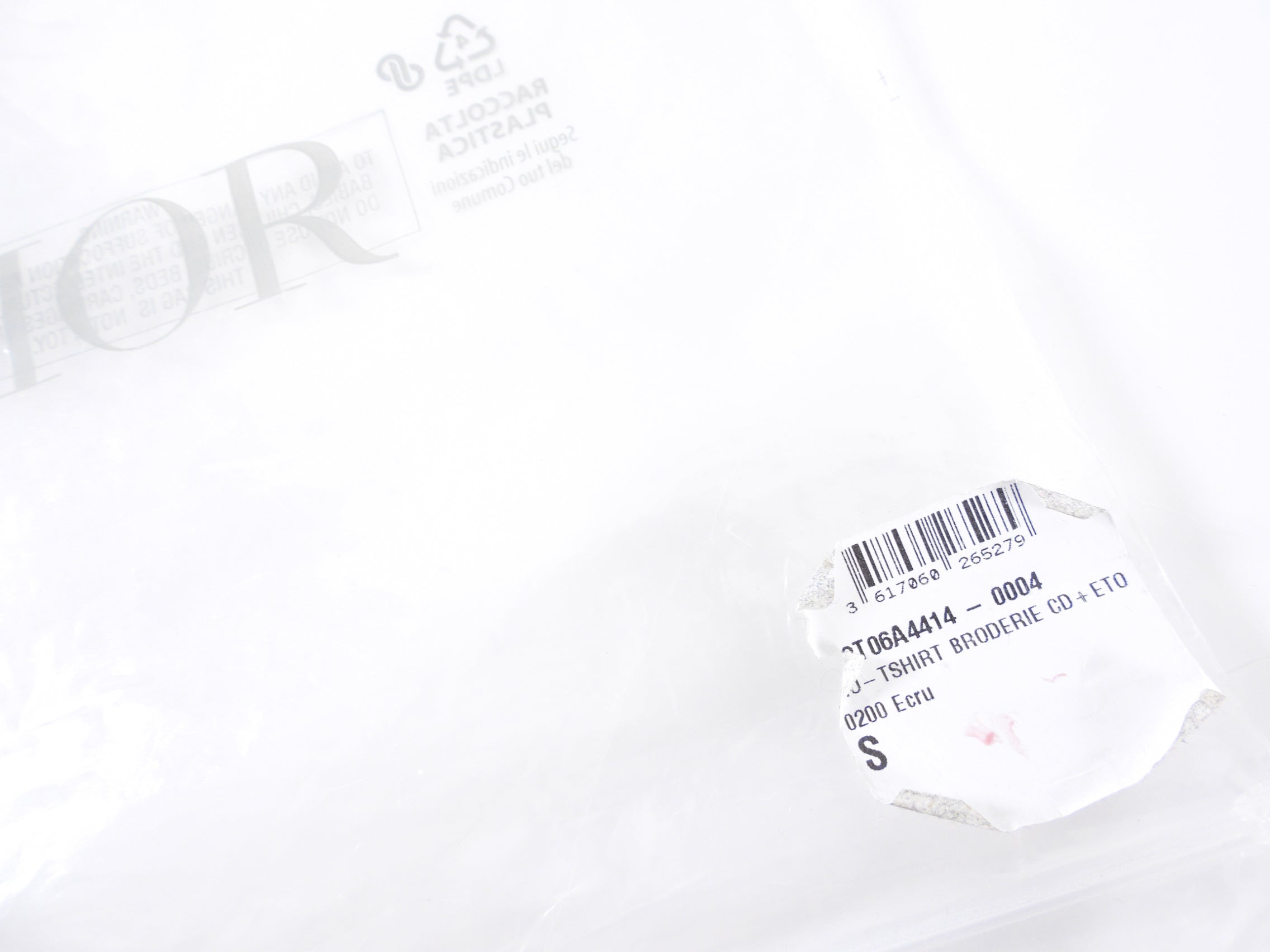 Christian Dior White and Navy Logo Polo Tee - S