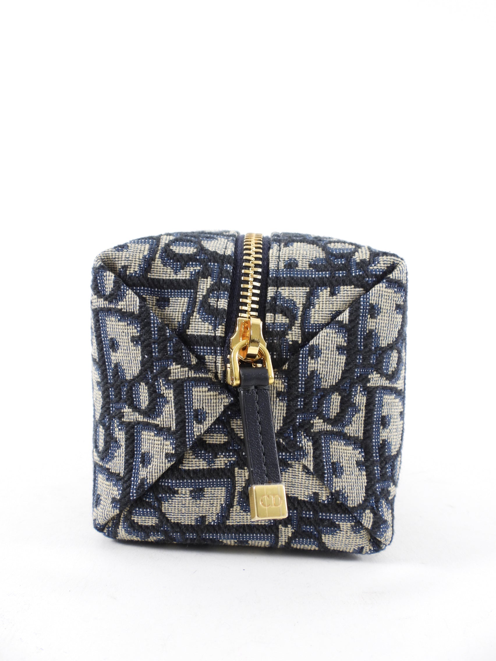Dior Navy Monogram Oblique Jacquard Vanity Travel Pouch