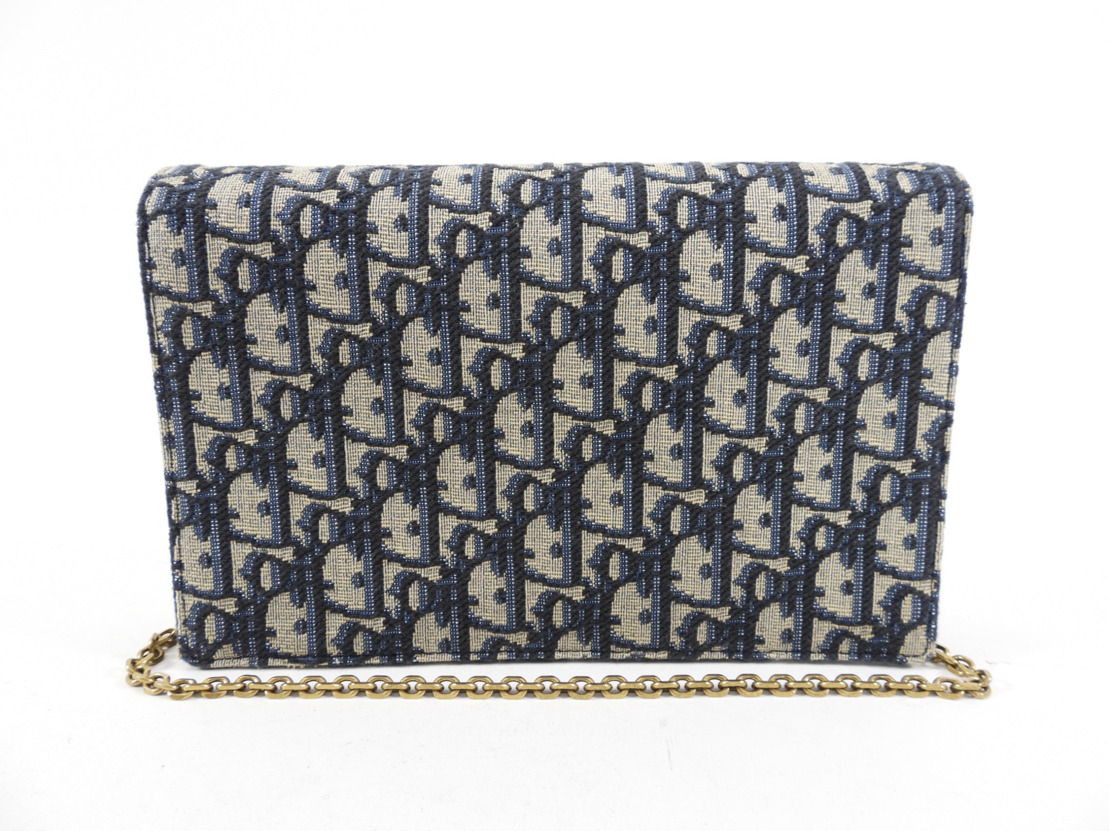 Dior Blue Oblique Saddle Pouch Crossbody Bag