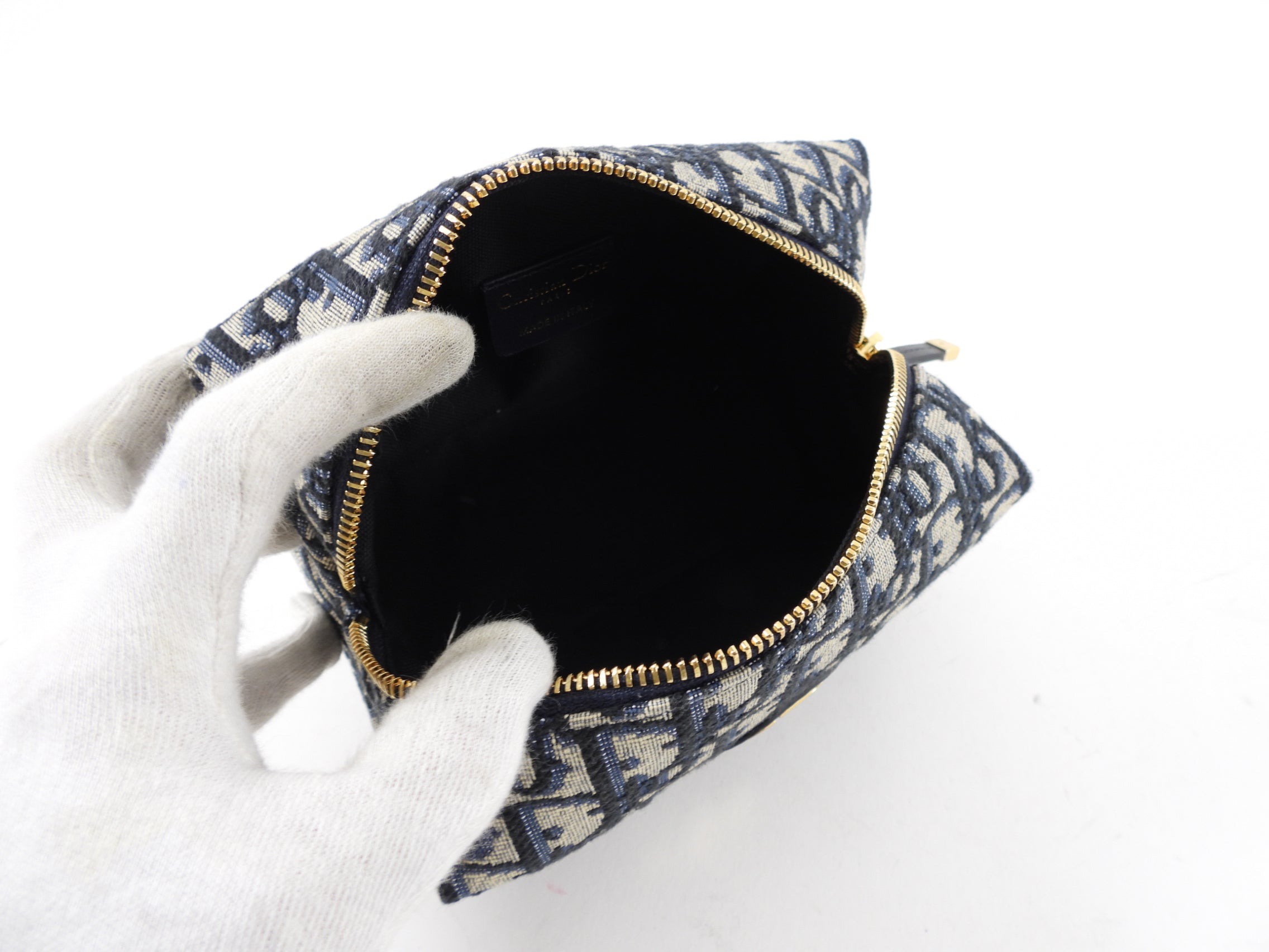 Dior Navy Monogram Oblique Jacquard Vanity Travel Pouch