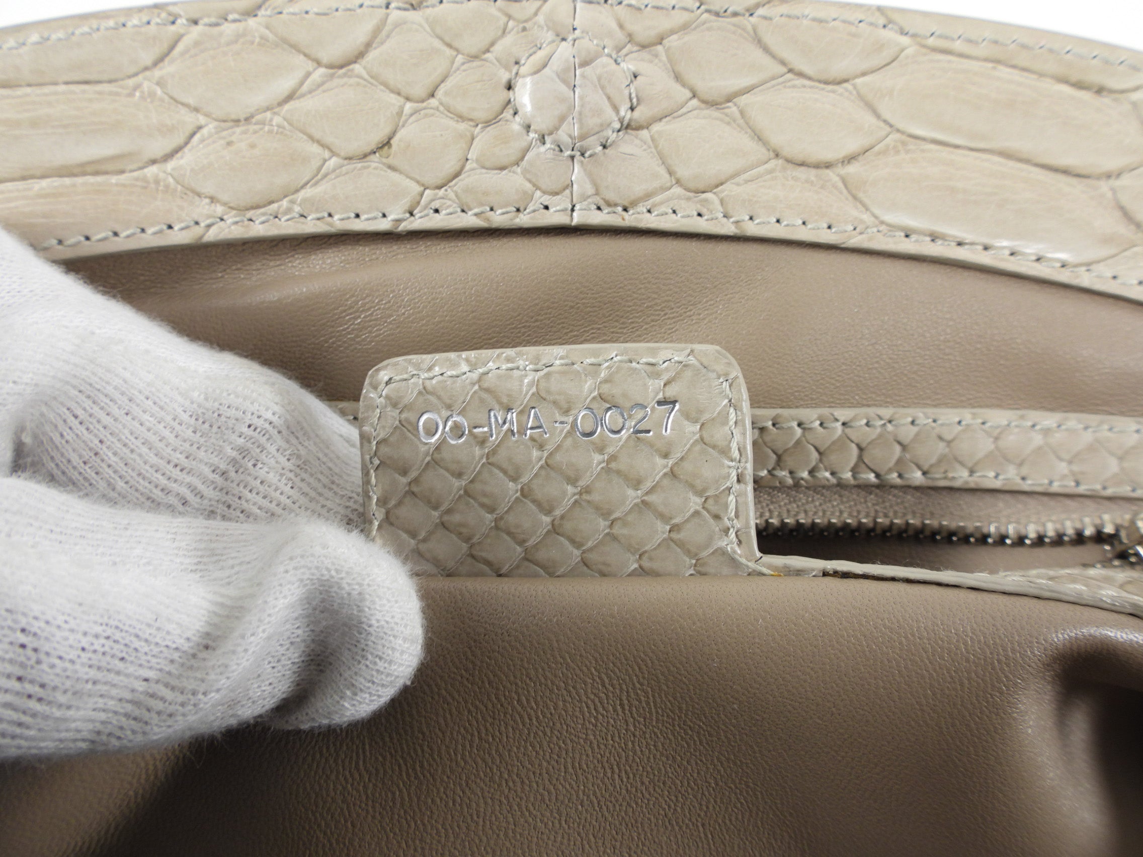 Dior Vintage My Dior Light Grey Python Bag