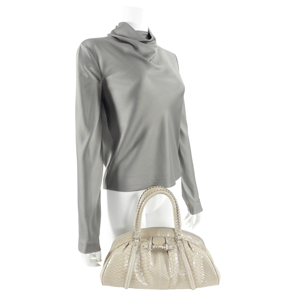 Dior Vintage My Dior Light Grey Python Bag