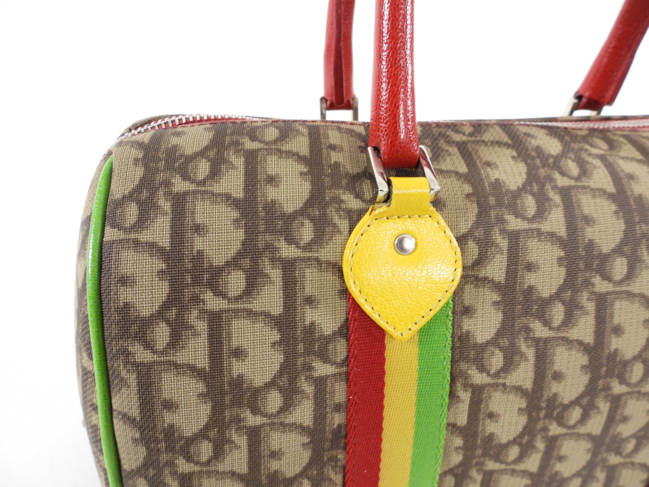 Christian Dior Galliano 2004 Monogram Canvas Rasta Boston Bag