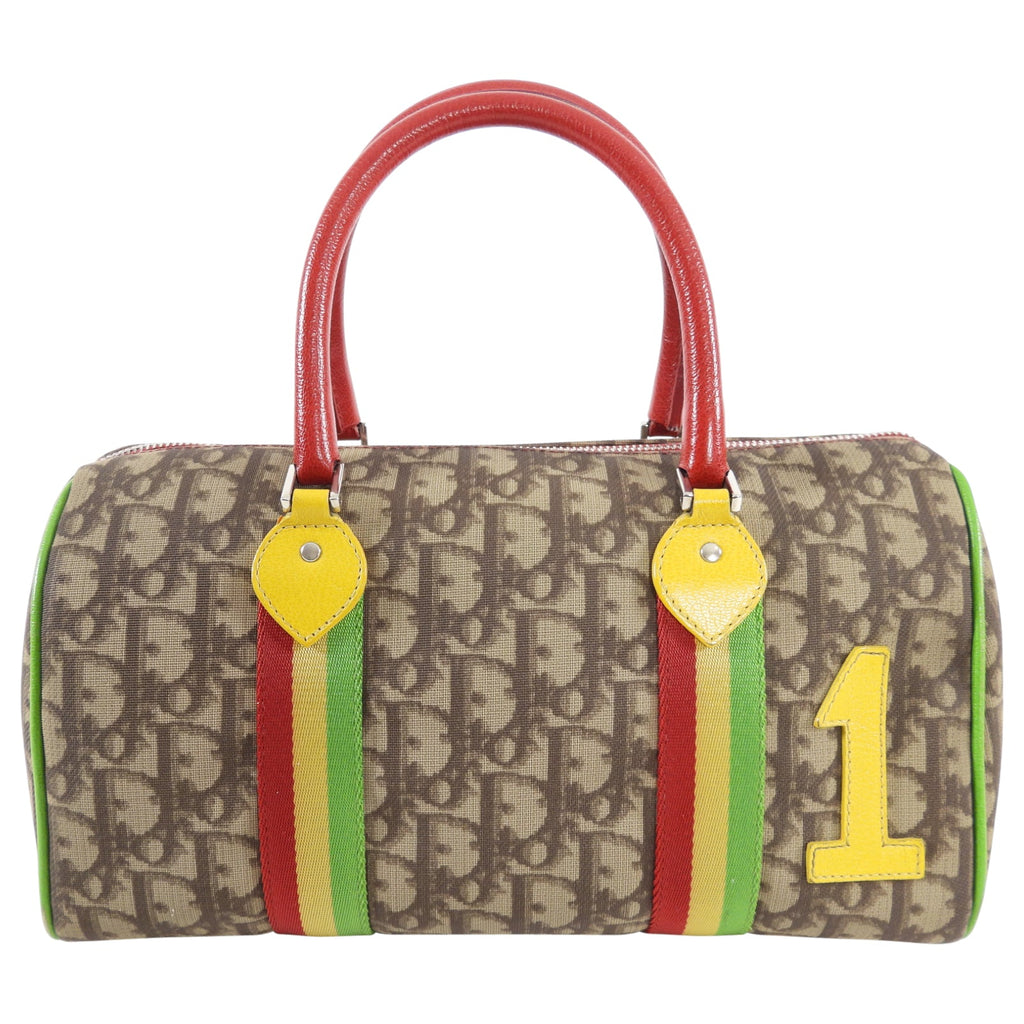 Christian Dior Galliano 2004 Monogram Canvas Rasta Boston Bag