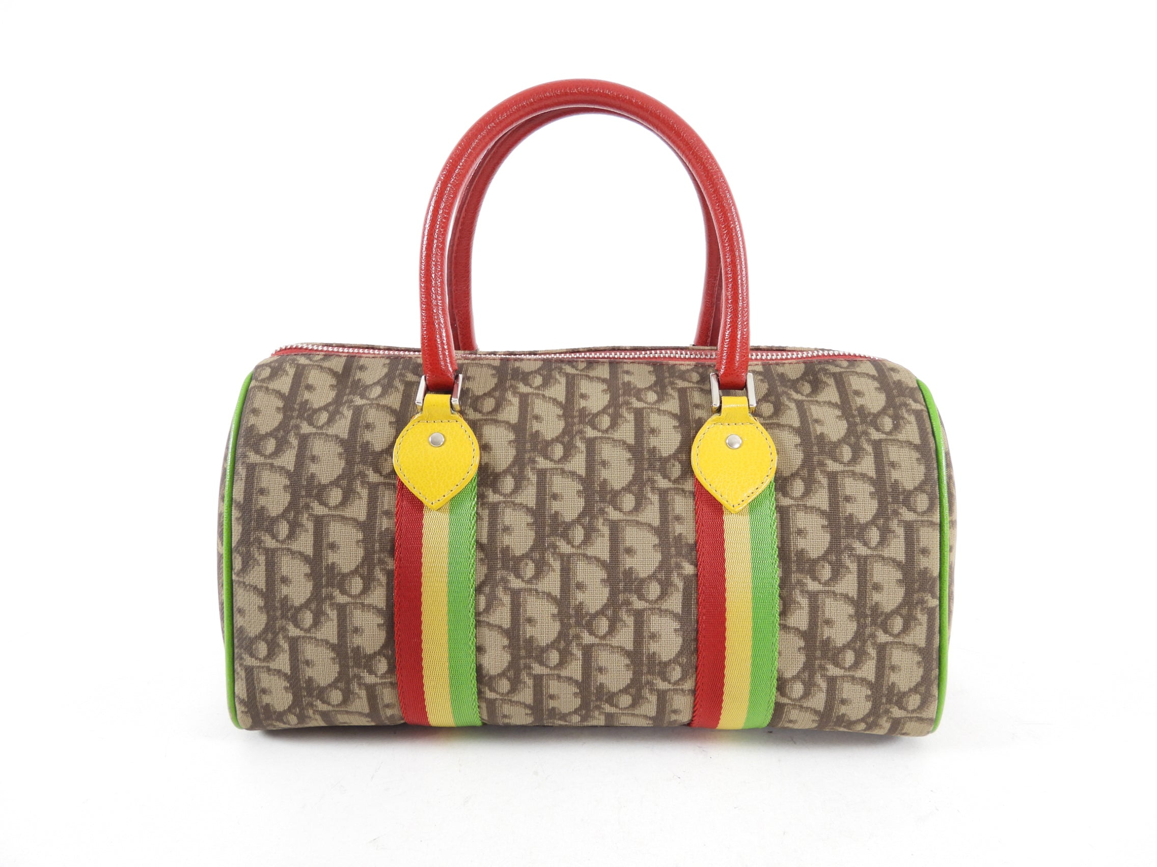 Christian Dior Galliano 2004 Monogram Canvas Rasta Boston Bag