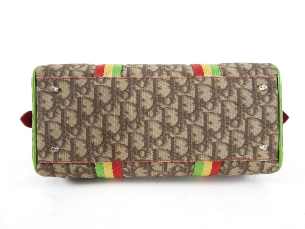 Christian Dior Galliano 2004 Monogram Canvas Rasta Boston Bag