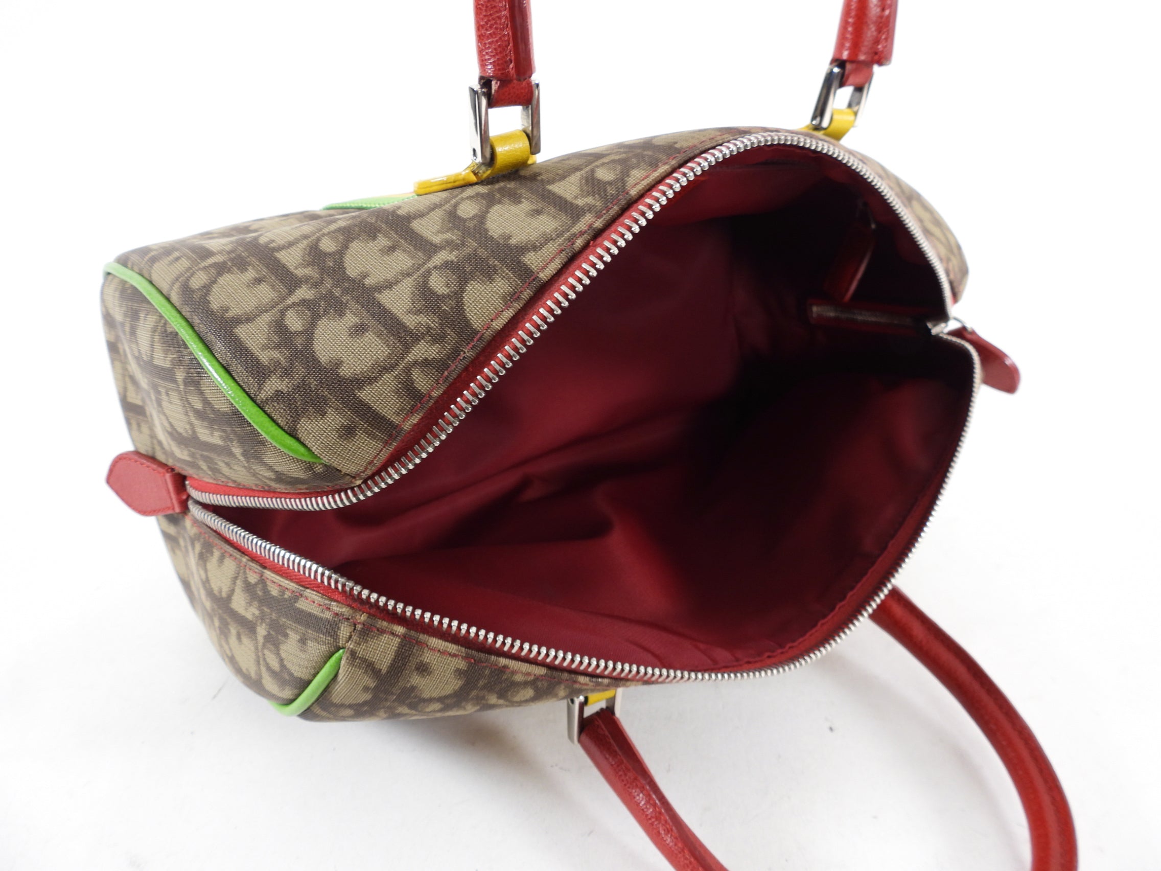 Christian Dior Galliano 2004 Monogram Canvas Rasta Boston Bag