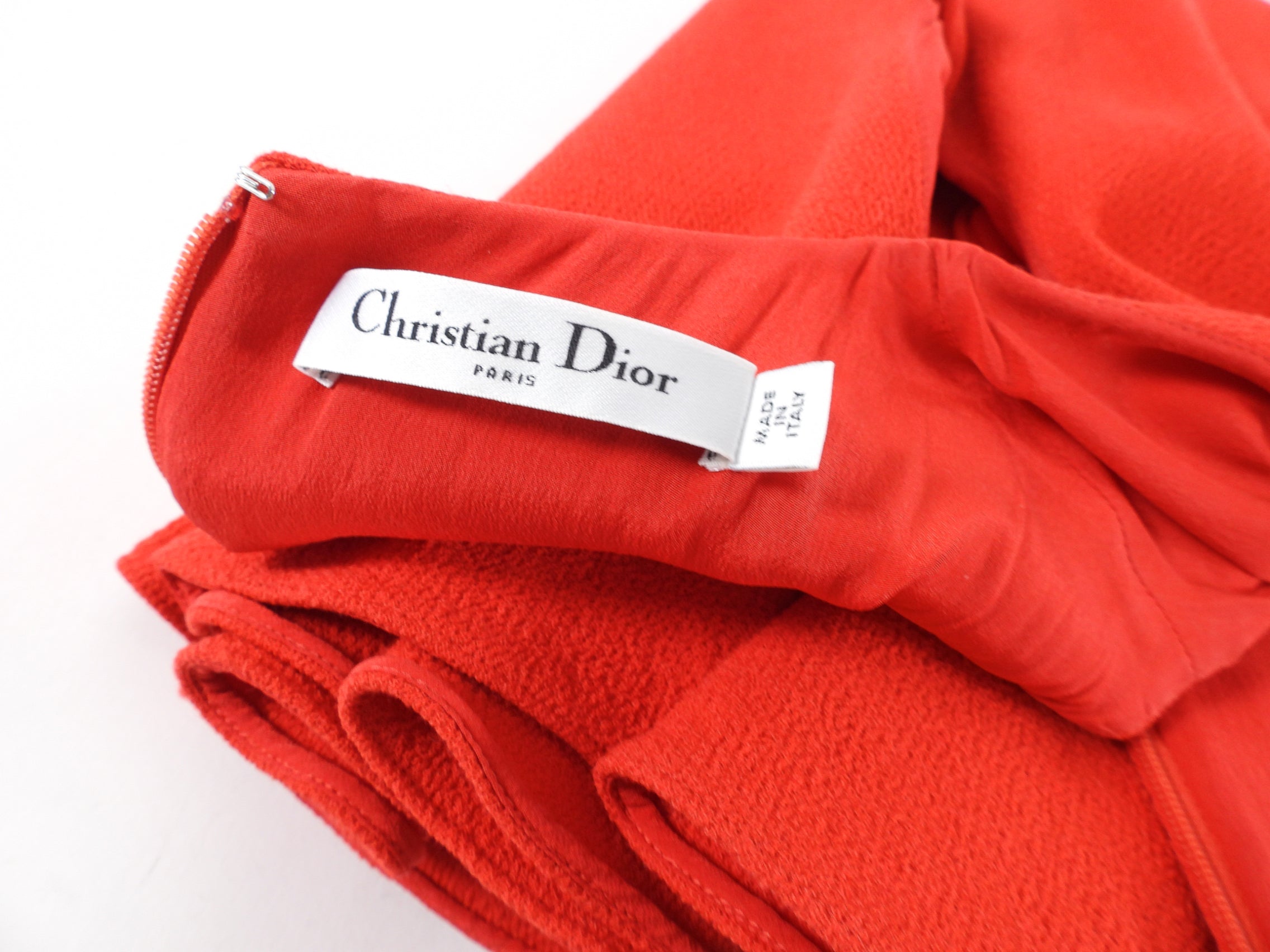 Christian Dior Red Crepe Wool Sleeveless Dress - USA 4