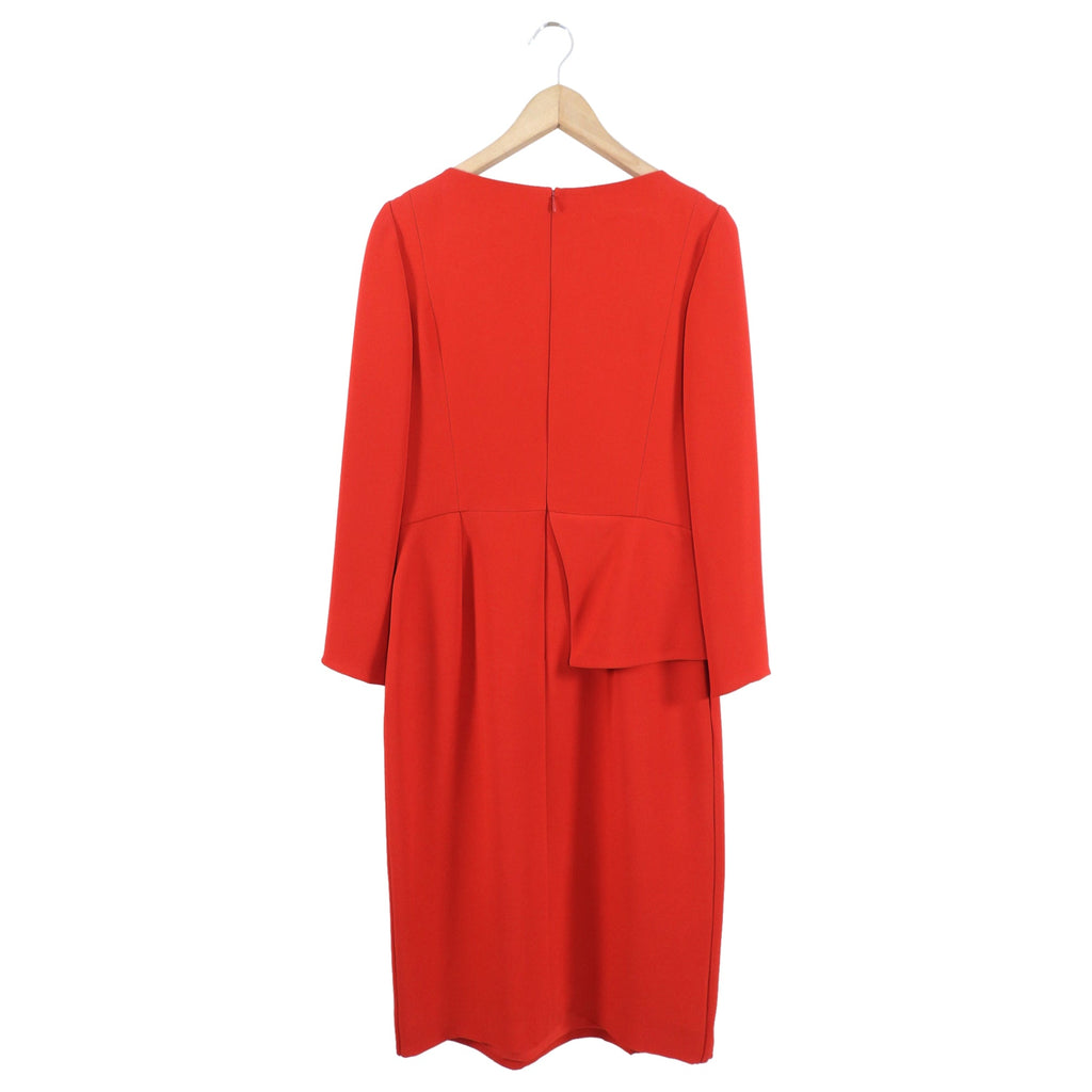 Christian Dior Red Silk Crepe Peplum Dress - FR42 / 10