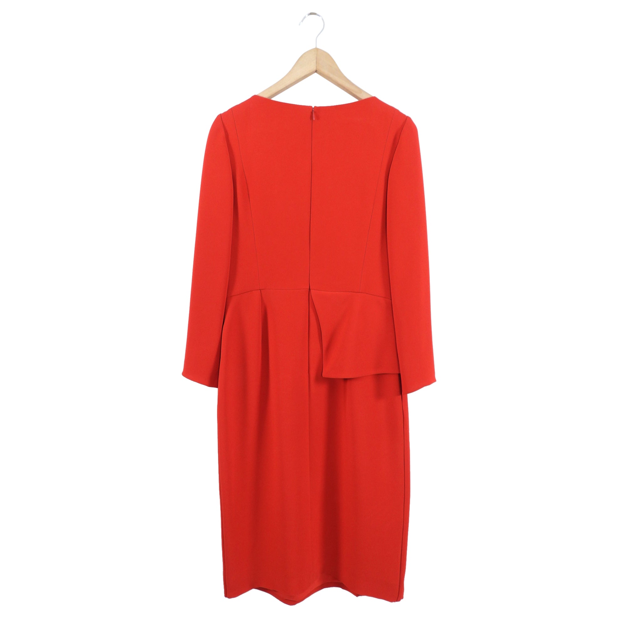 Christian Dior Red Silk Crepe Peplum Dress - FR42 / 10