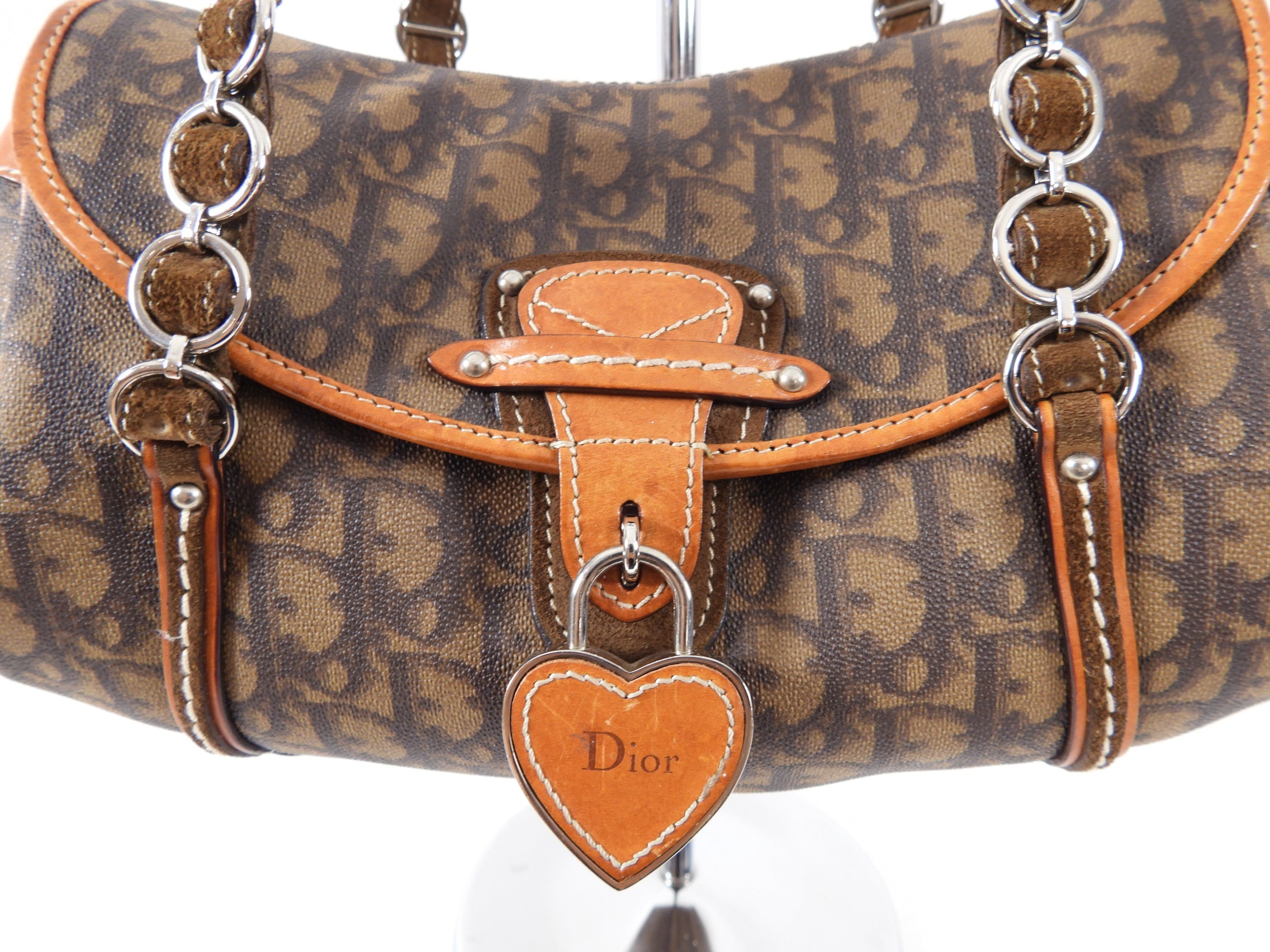 Dior Romantique Vintage Monogram Trotteur Logo Bag