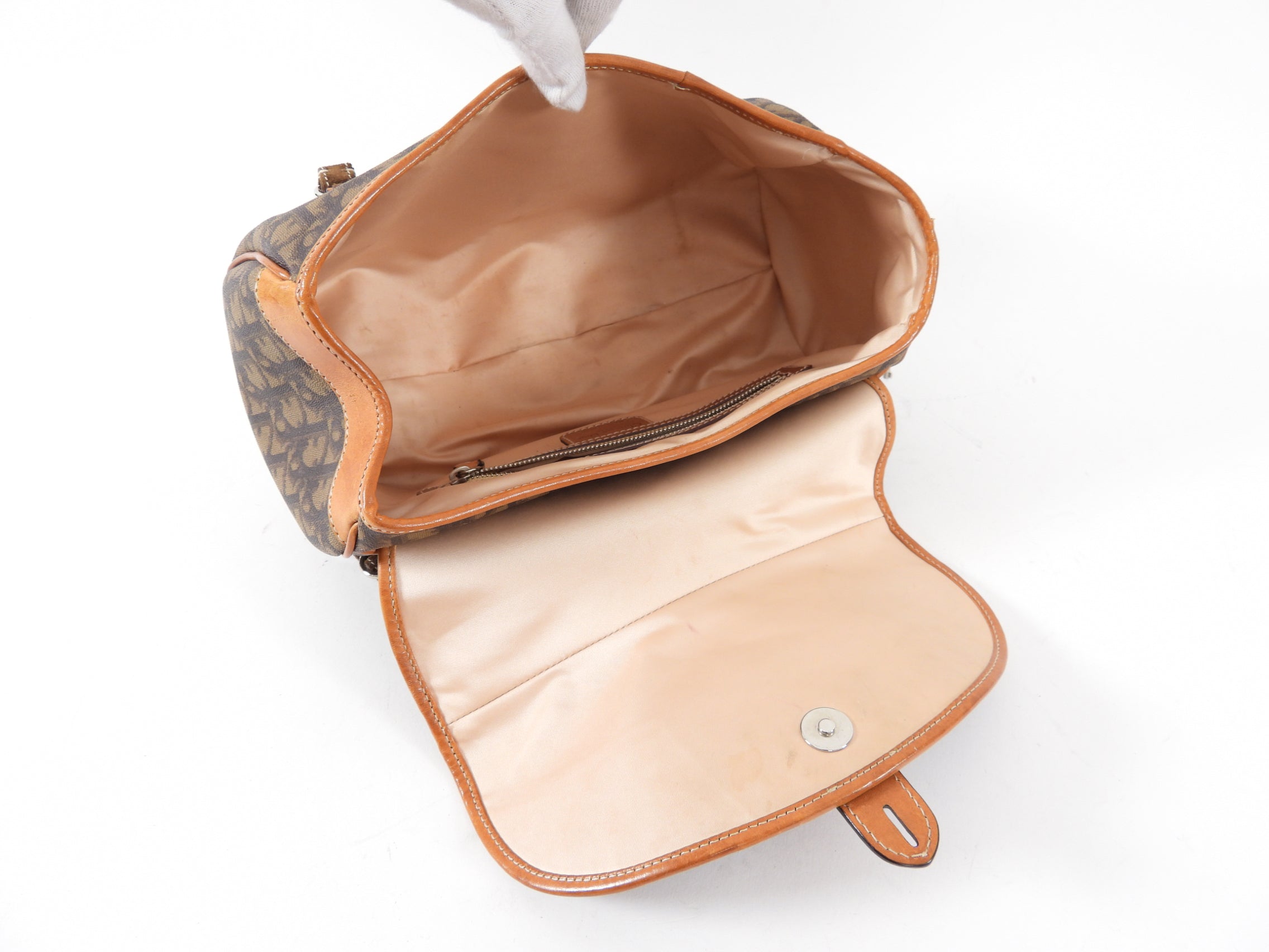 Dior Romantique Vintage Monogram Trotteur Logo Bag