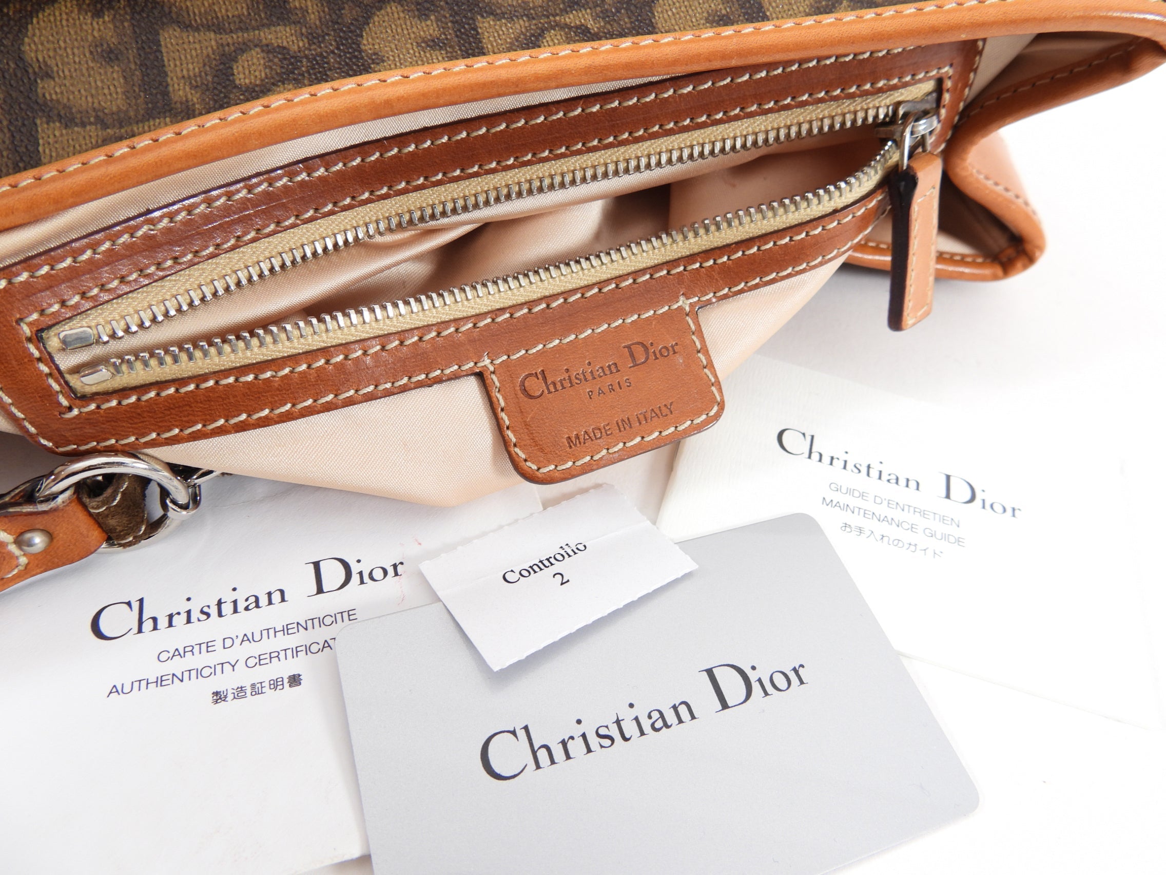 Dior Romantique Vintage Monogram Trotteur Logo Bag