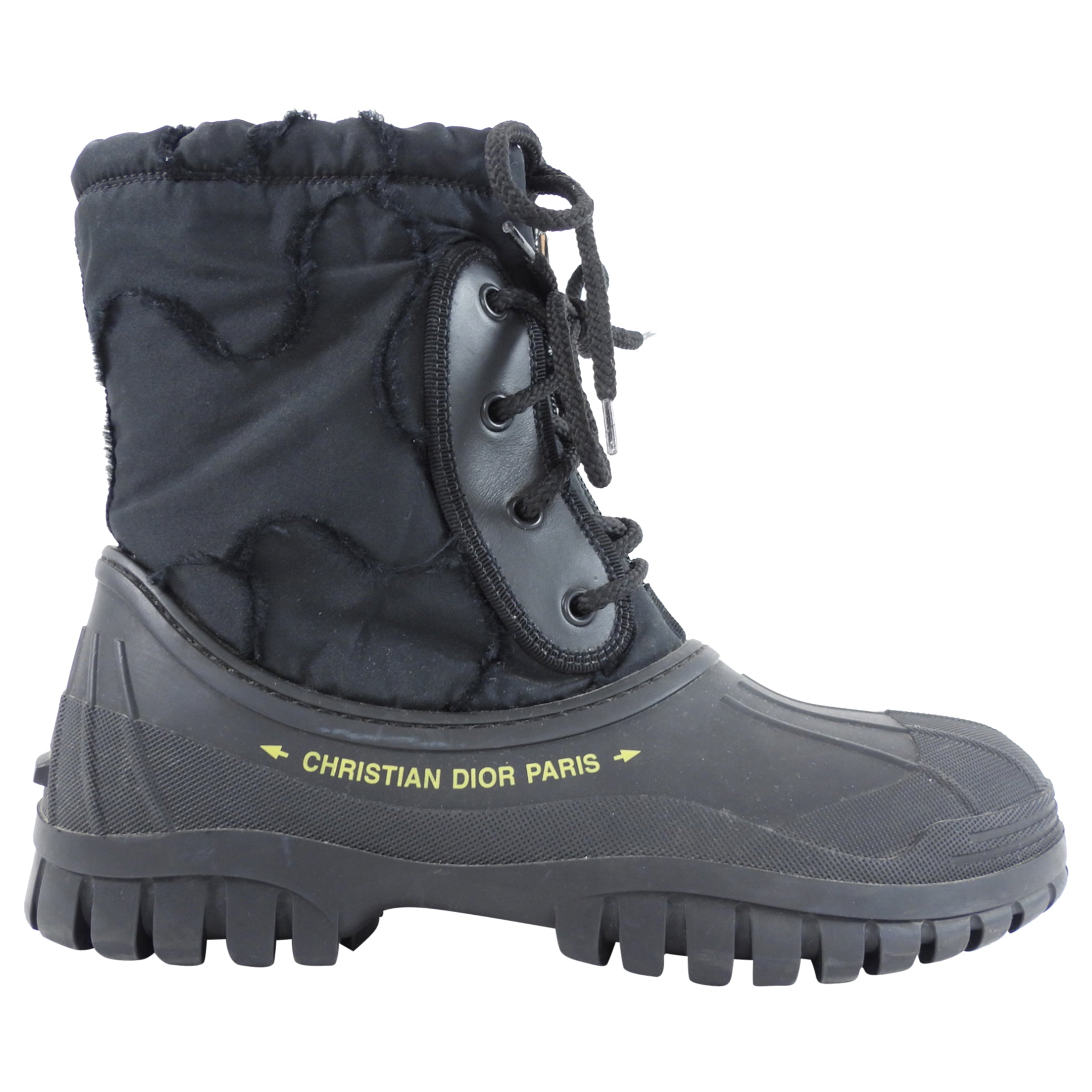 Christian Dior Dventure Camo Nylon Rubber Lace Up Boots - 37