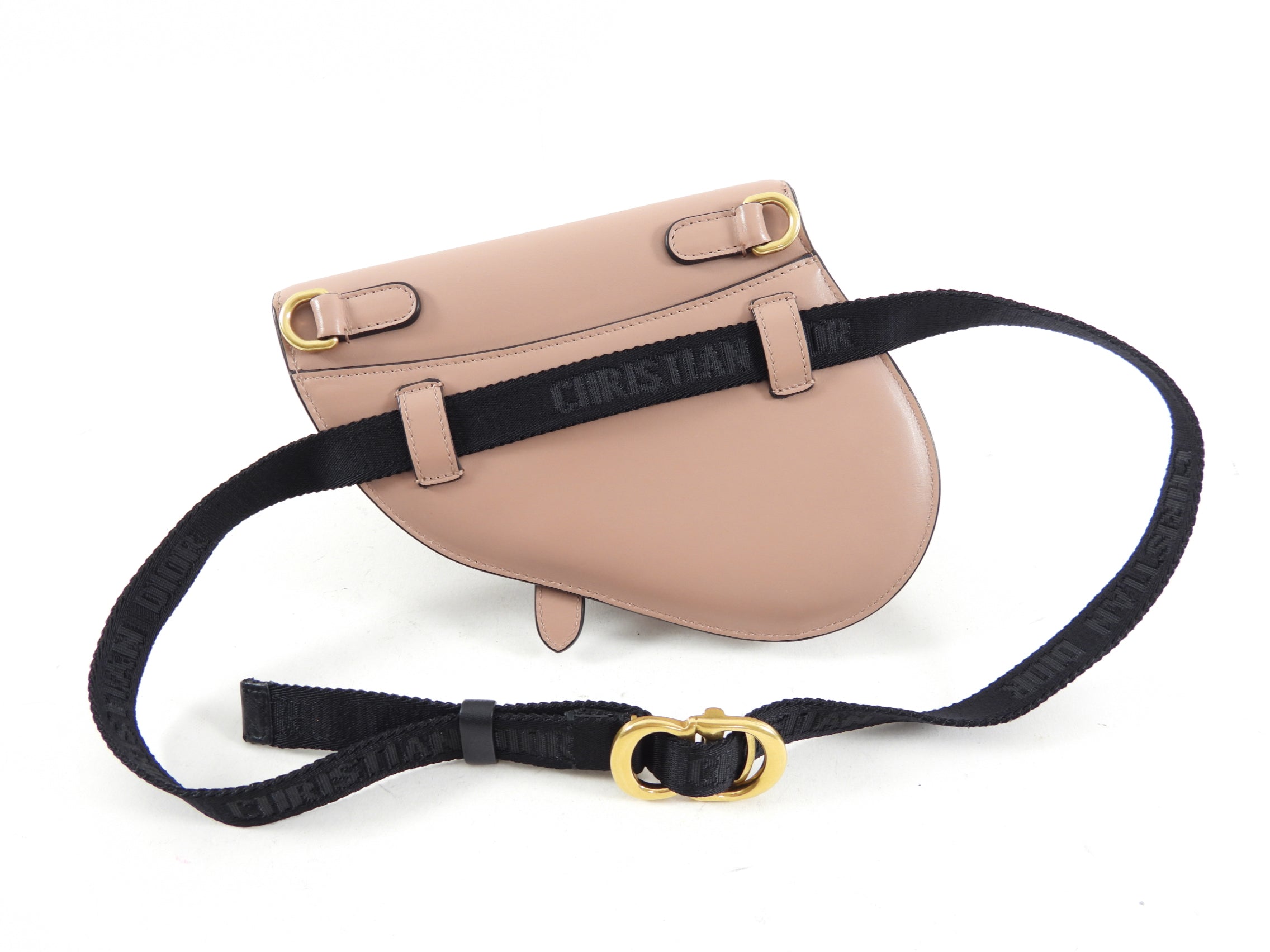 Dior Nude Leather Saddle Belt Bag