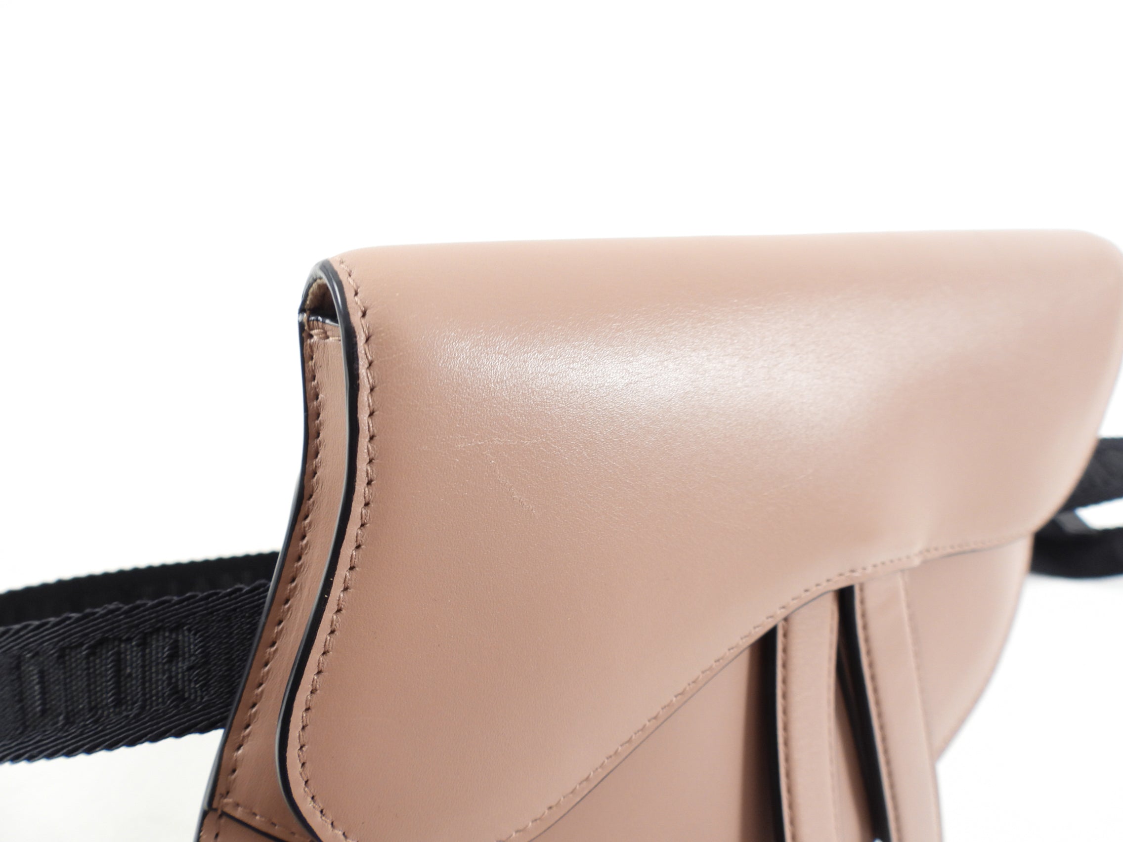 Dior Nude Leather Saddle Belt Bag