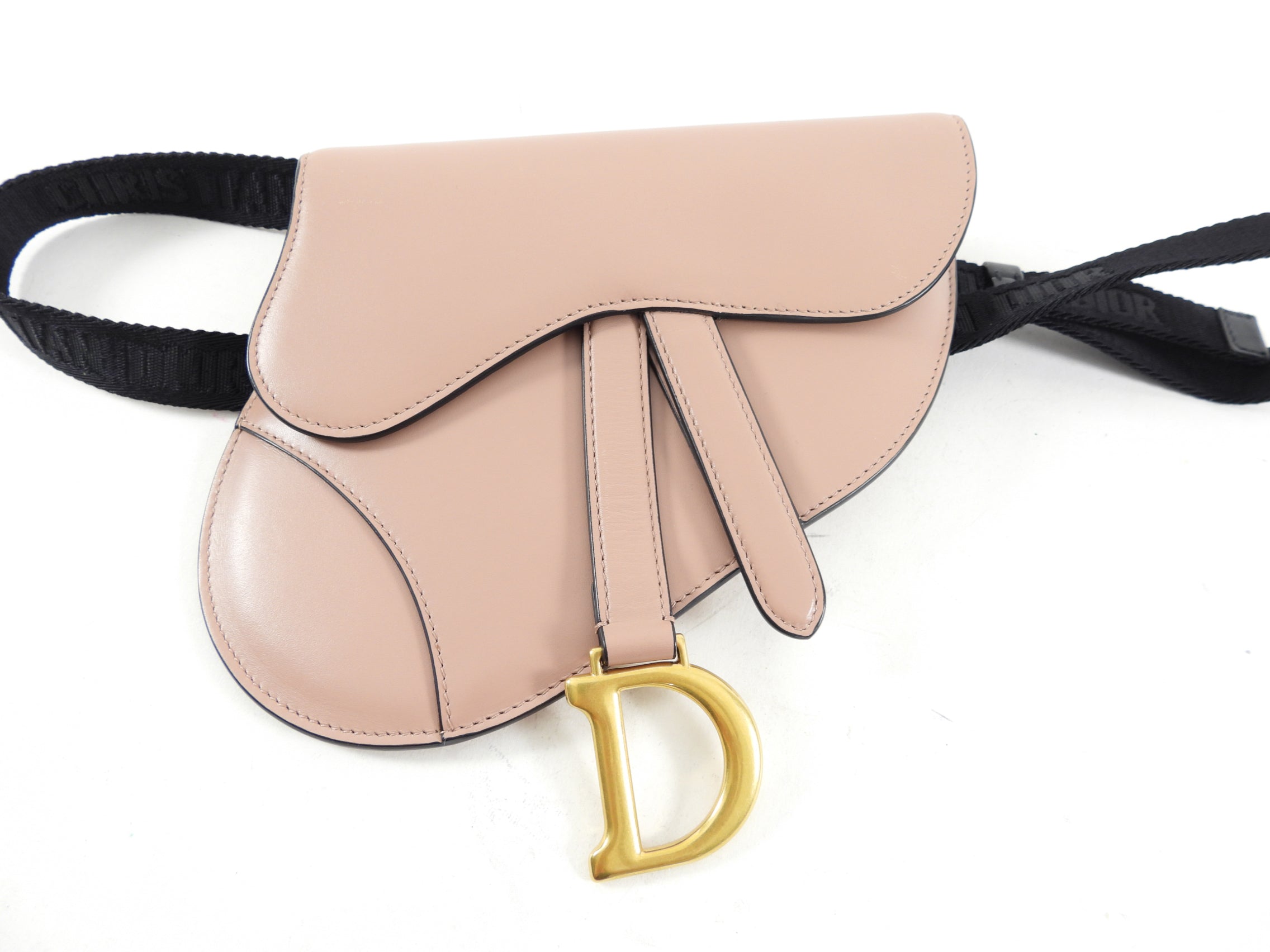 Dior Nude Leather Saddle Belt Bag