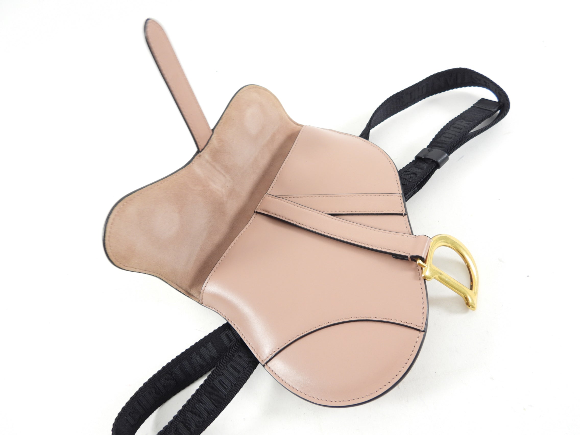 Dior Nude Leather Saddle Belt Bag