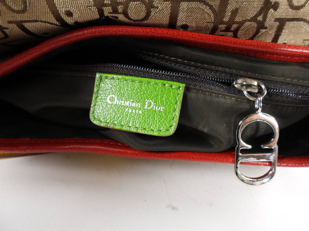 Dior Galliano Vintage Rasta Brown Oblique Saddle Bag