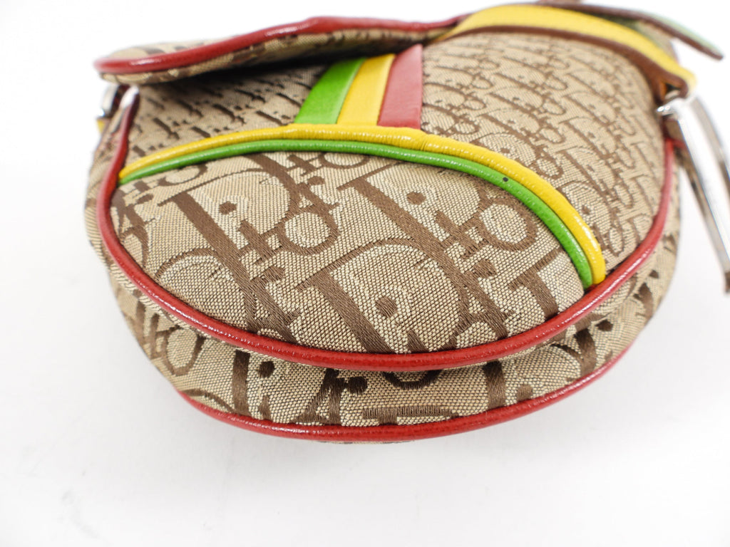Dior Galliano Vintage Rasta Brown Oblique Saddle Bag