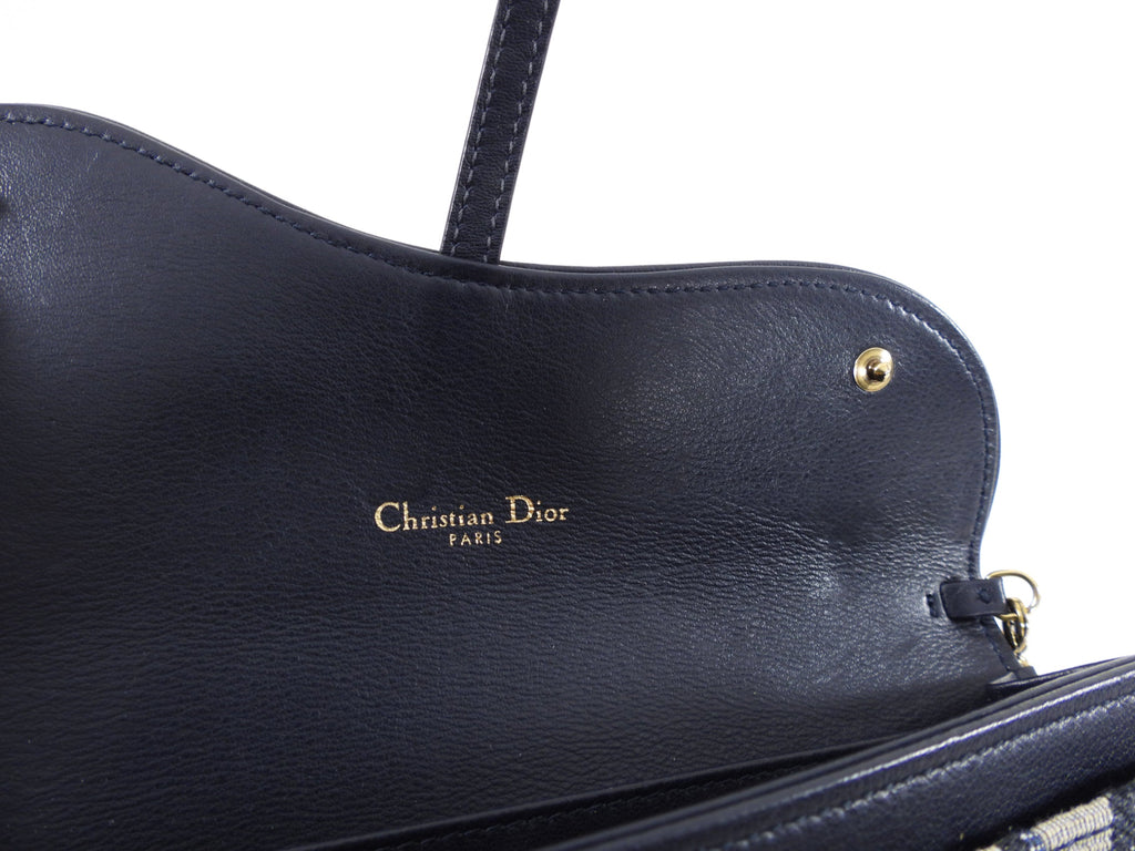 Dior Monogram Oblique Saddle Crossbody Wallet on Chain Bag
