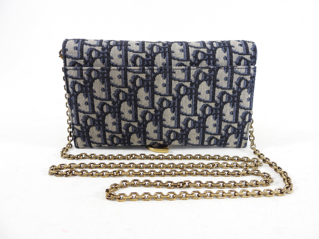 Dior Monogram Oblique Saddle Crossbody Wallet on Chain Bag