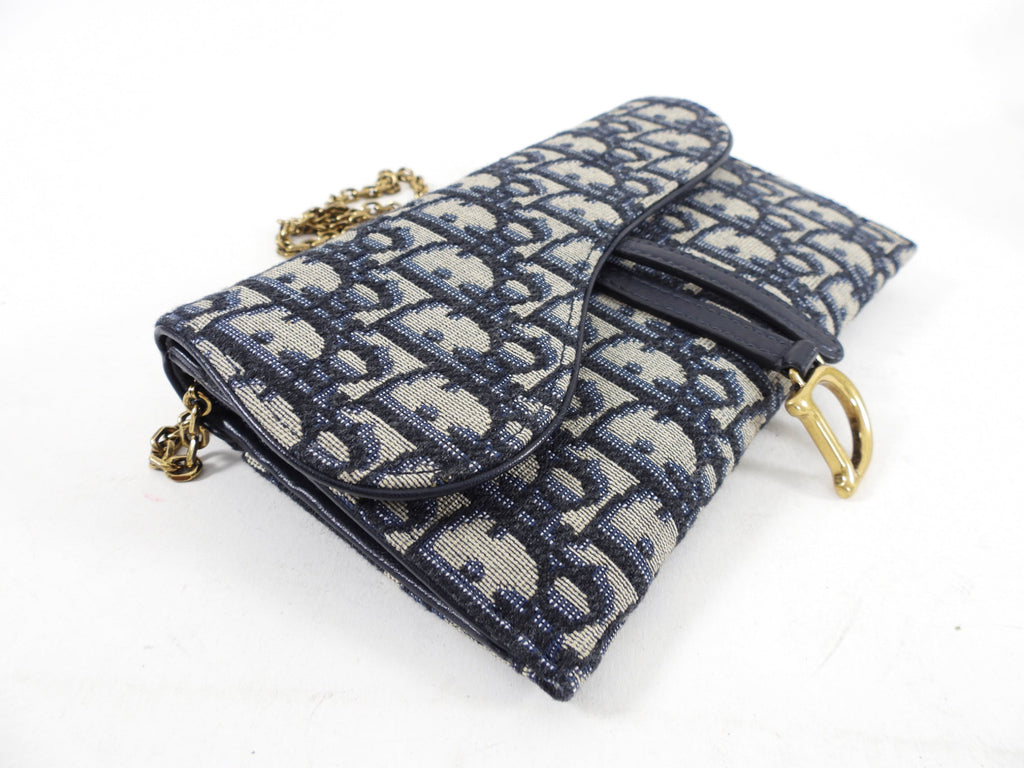 Dior Monogram Oblique Saddle Crossbody Wallet on Chain Bag