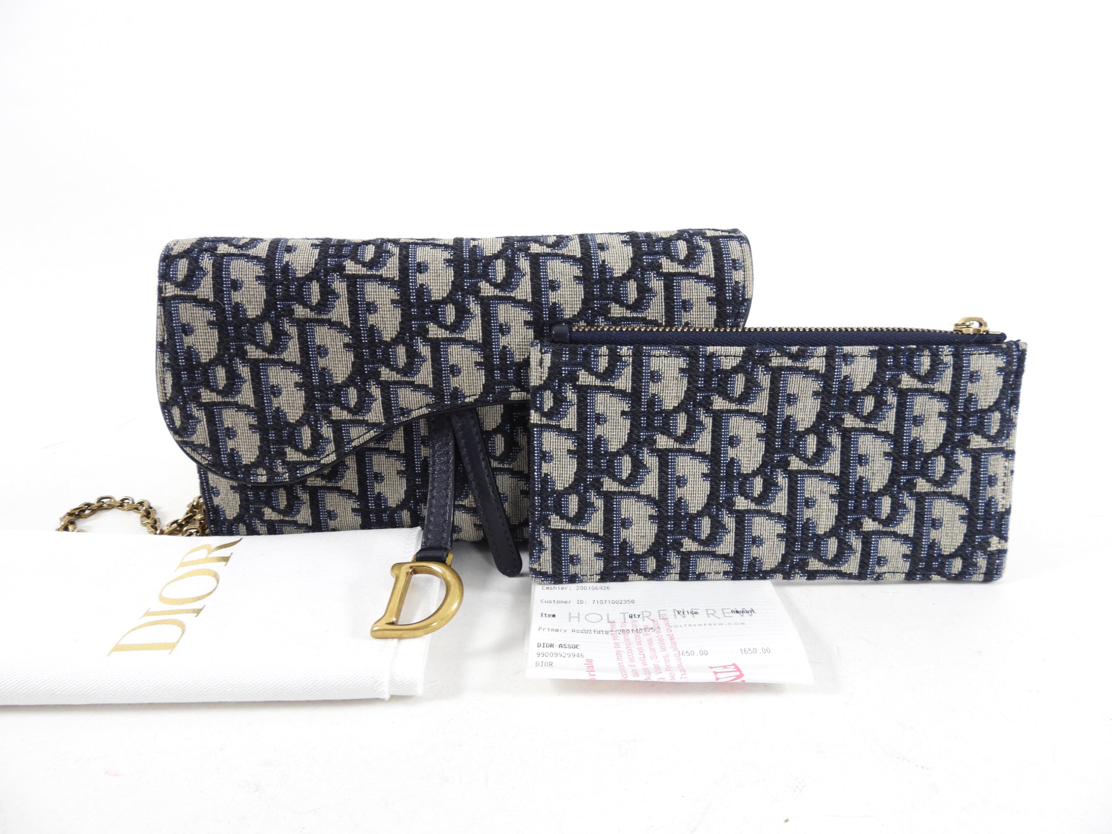 Dior Monogram Oblique Saddle Crossbody Wallet on Chain Bag
