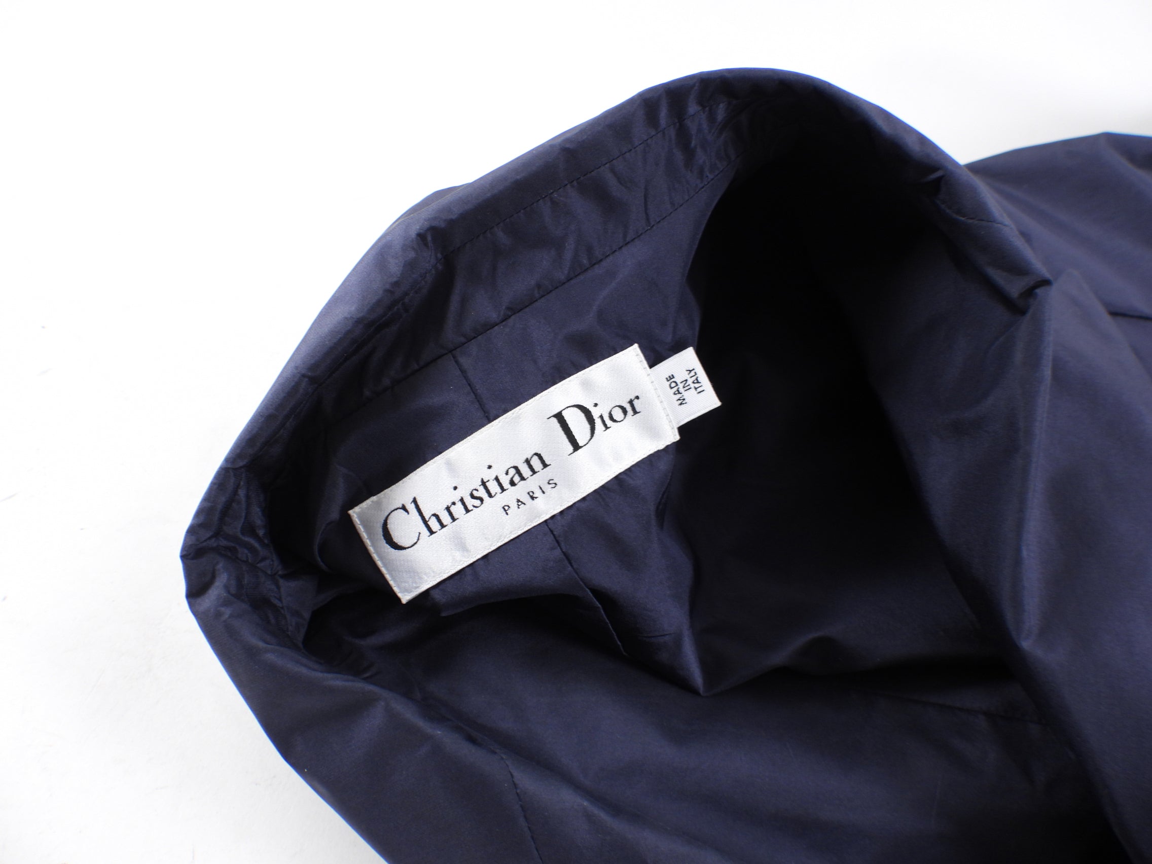Christian Dior Midnight Navy Silk Taffeta Vintage Style Jacket - FR42 / 10