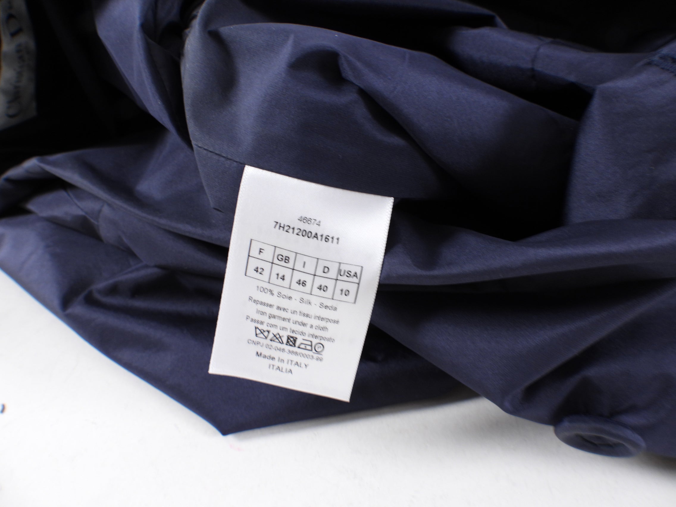 Christian Dior Midnight Navy Silk Taffeta Vintage Style Jacket - FR42 / 10