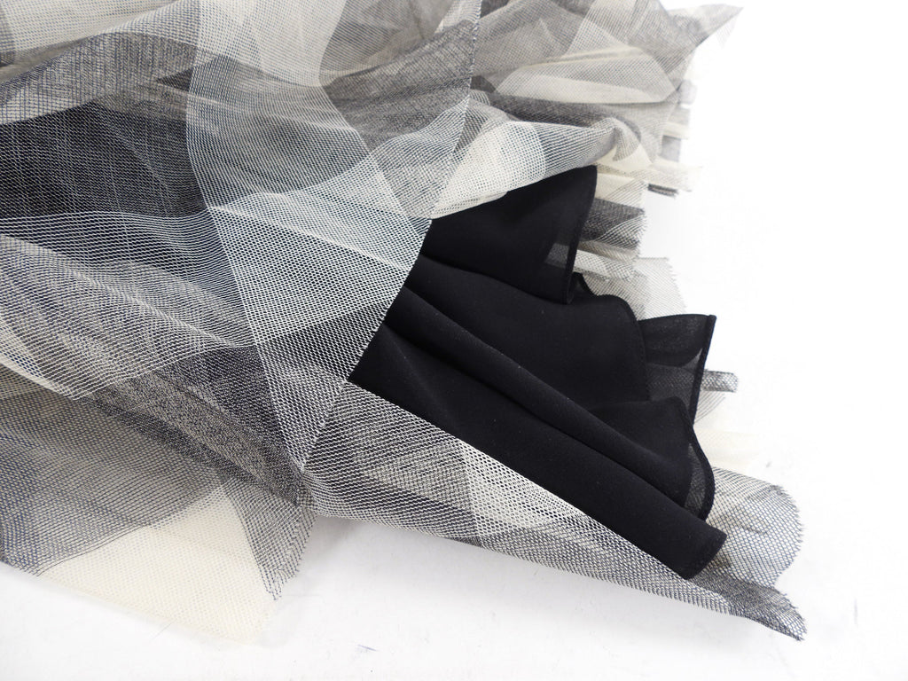 Christian Dior Grey Check Tulle Skirt - 8