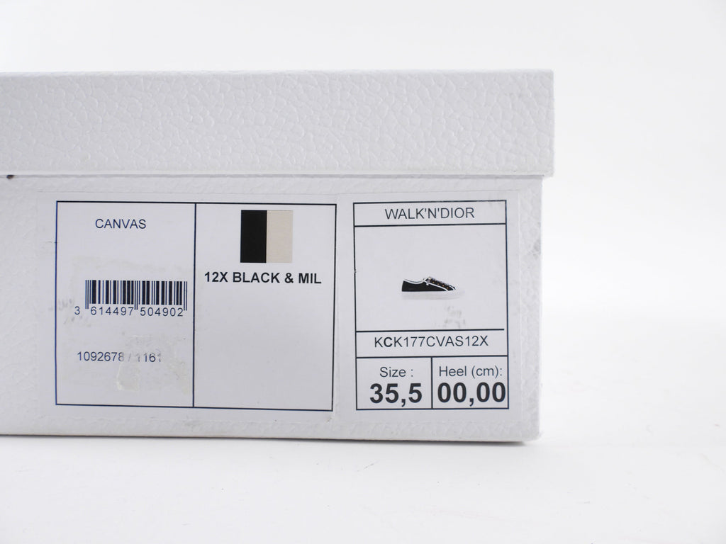 Dior Walkndior Black and White Logo Low Top Sneakers - 35.5