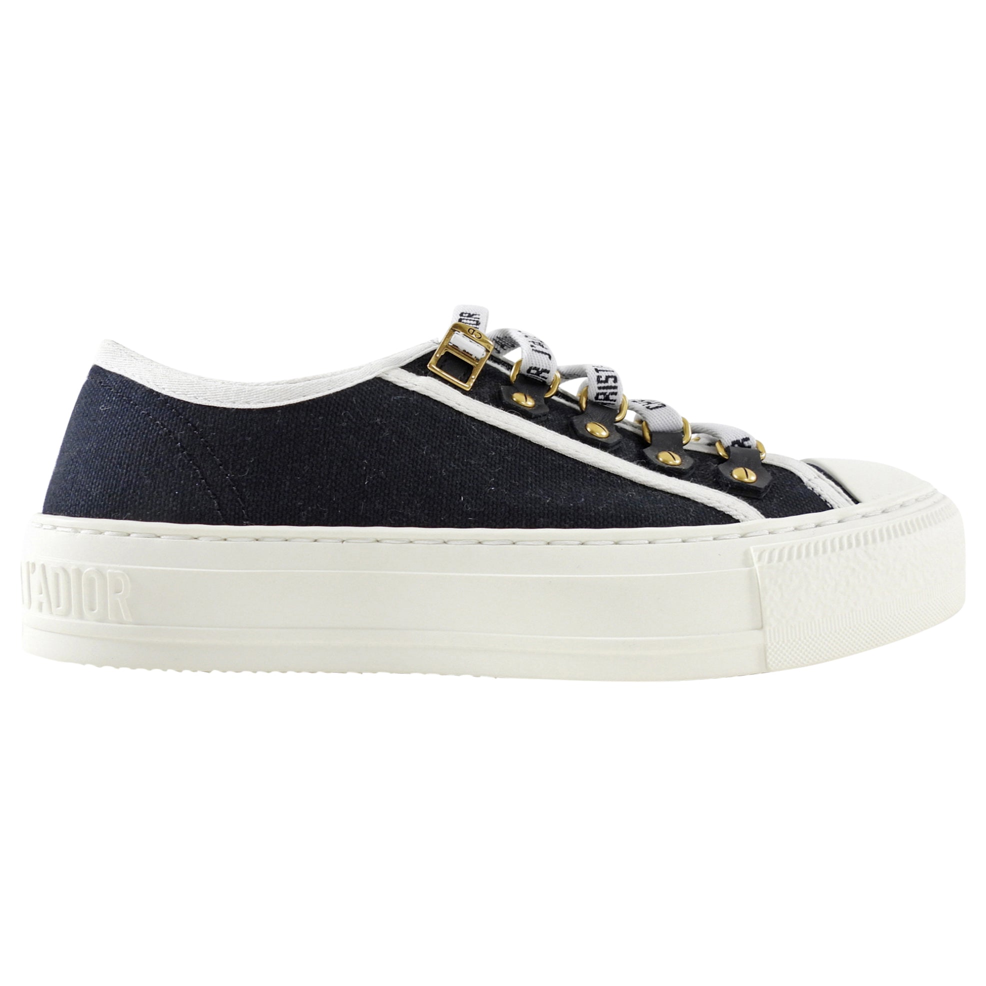 Dior Walkndior Black and White Logo Low Top Sneakers - 35.5