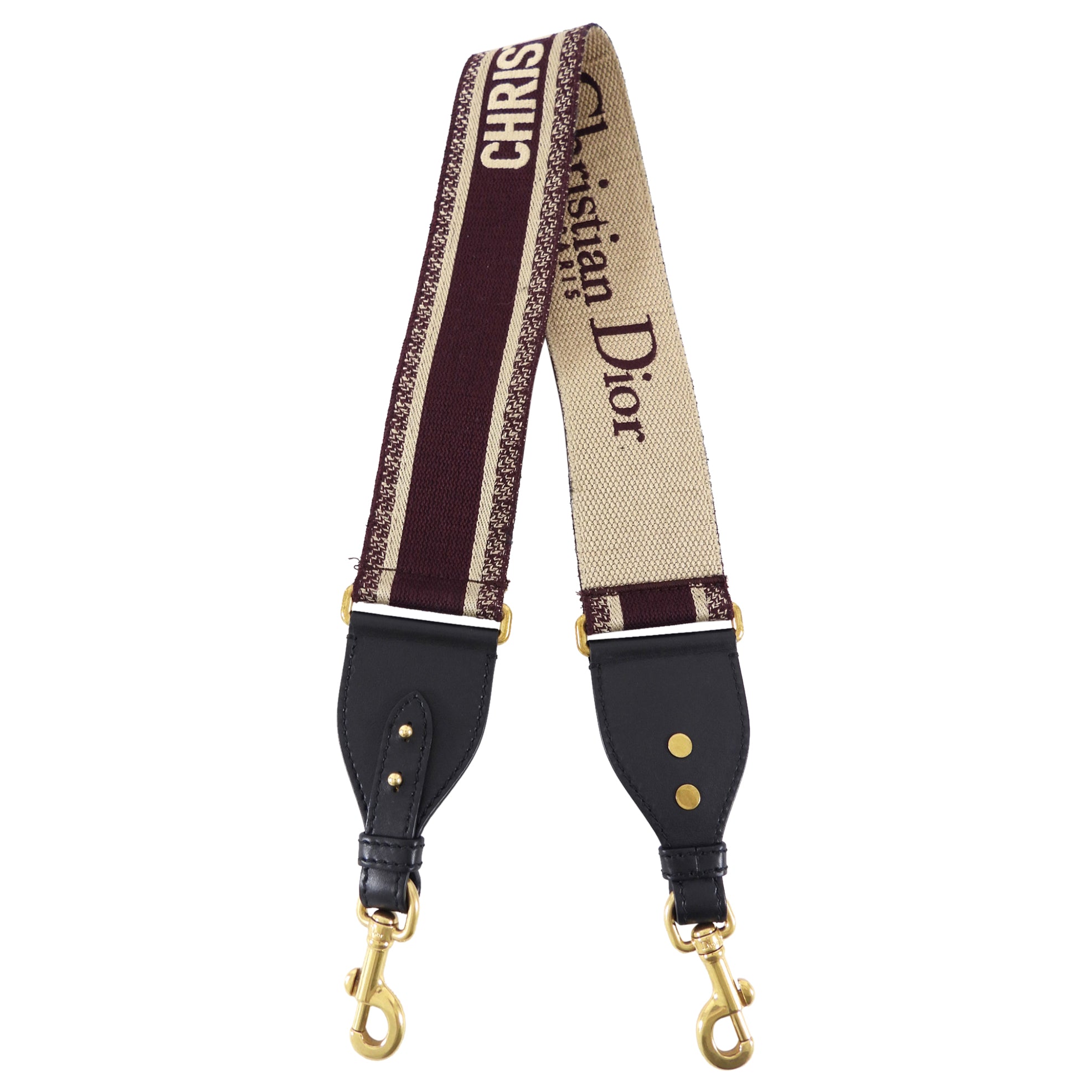 Christian Dior Burgundy Oblique Wide Bag Strap