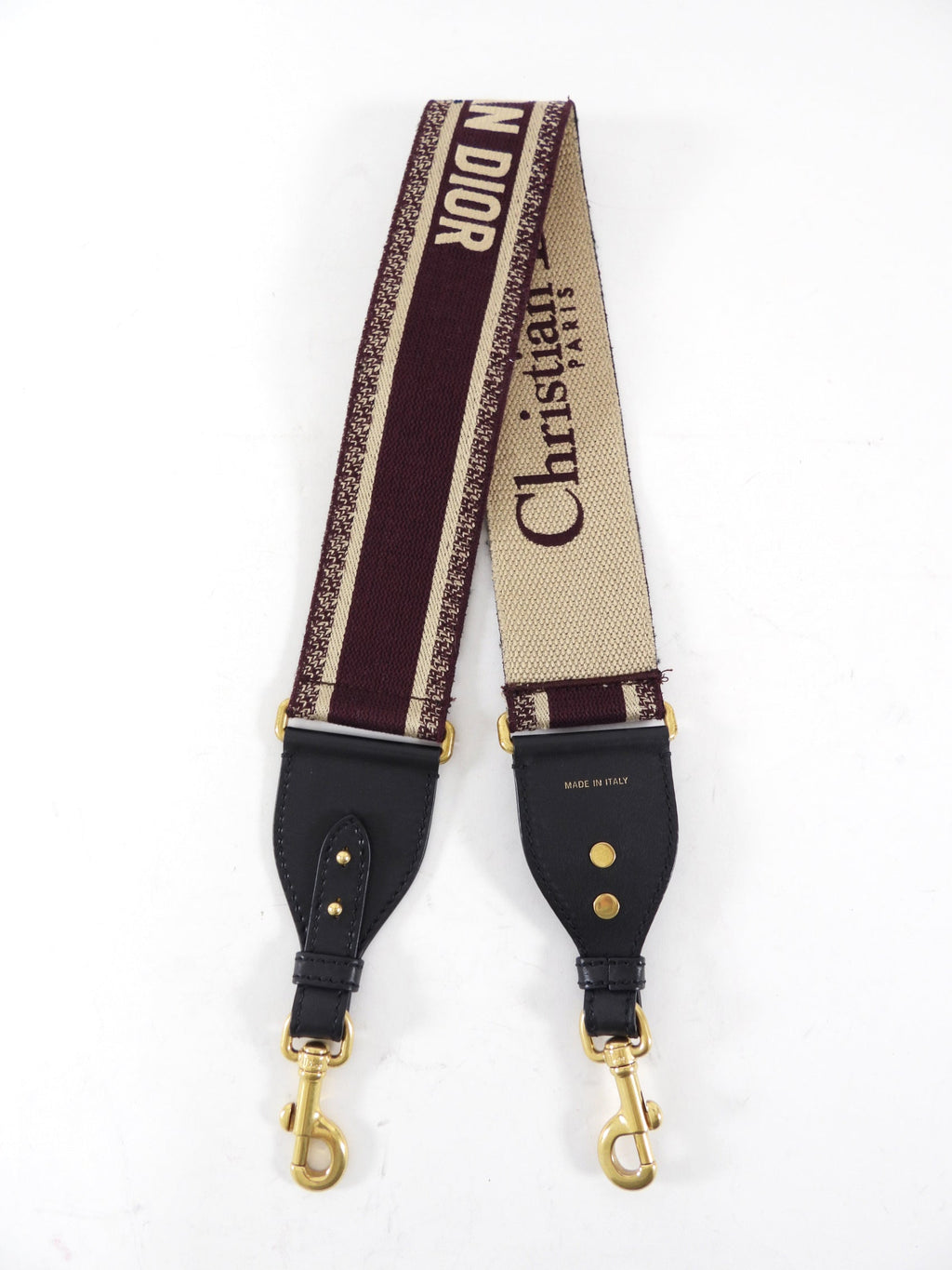 Christian Dior Burgundy Oblique Wide Bag Strap