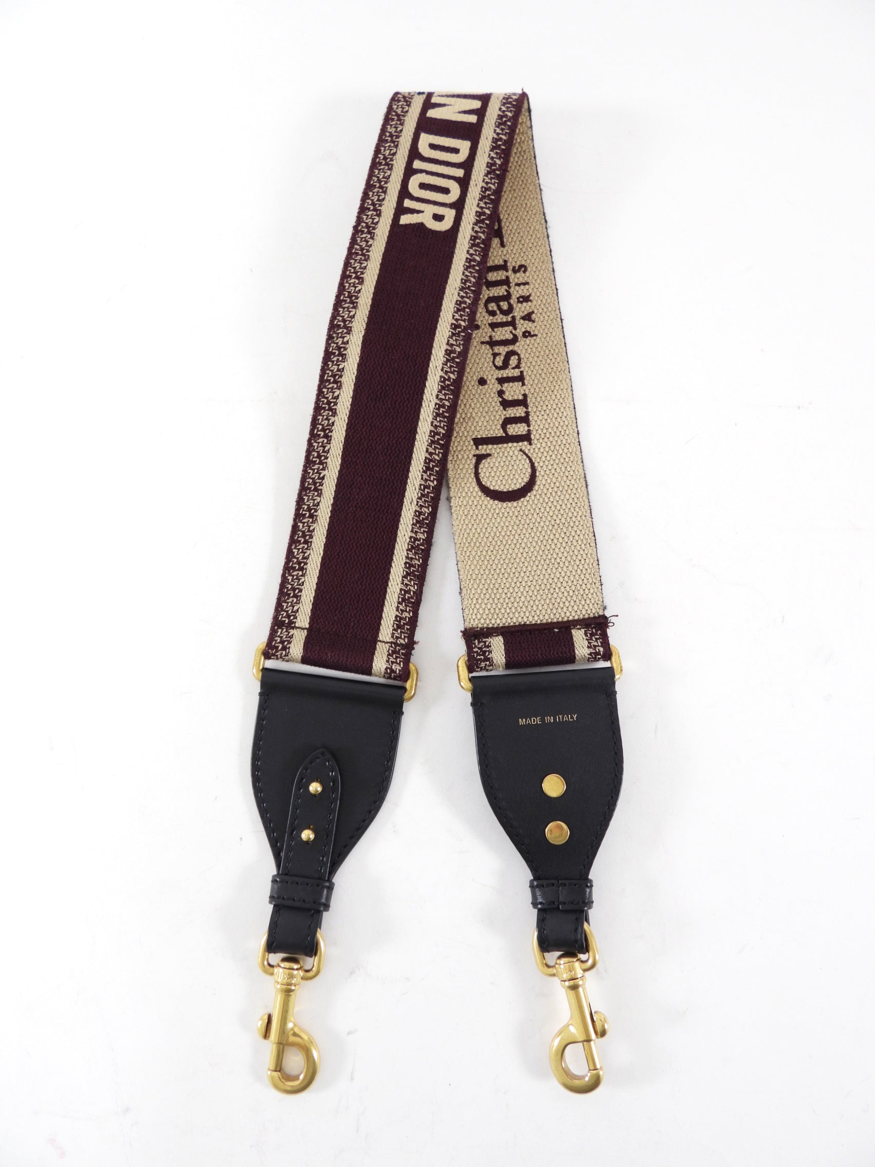 Christian Dior Burgundy Oblique Wide Bag Strap