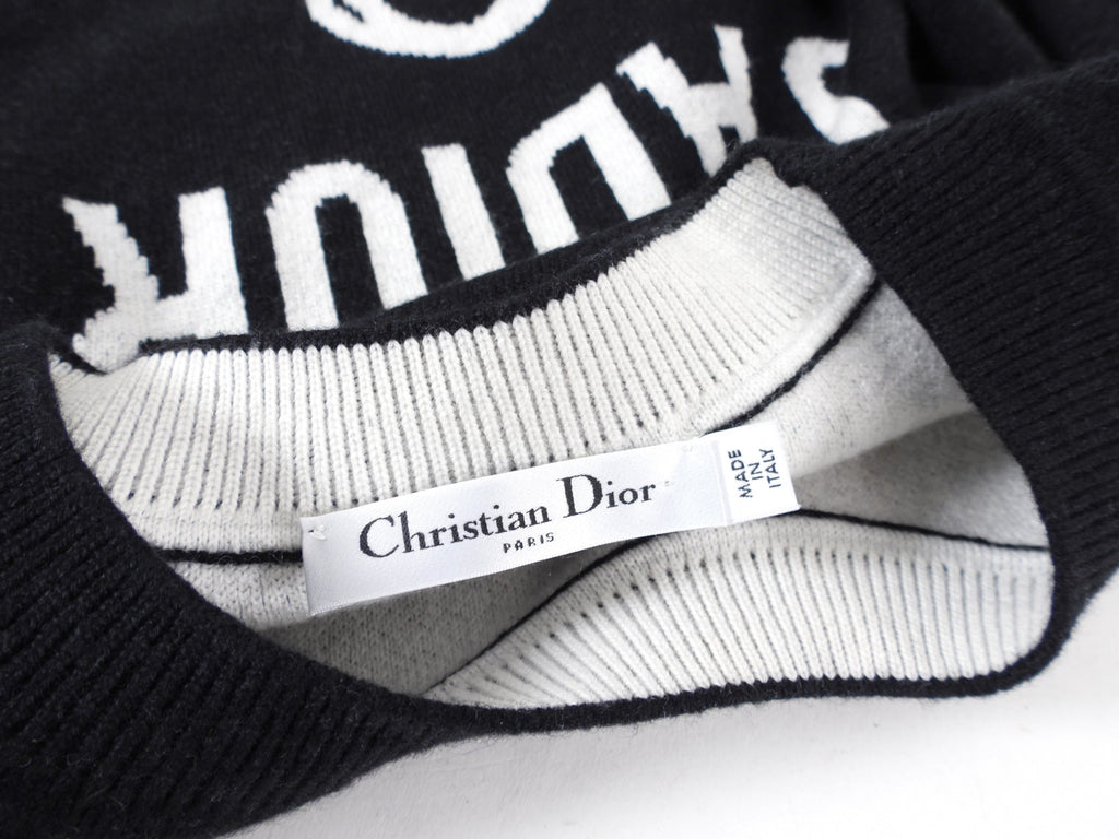 Dior J’Adior 8 Boxy Black Cashmere Blend Sweater - 8 / M