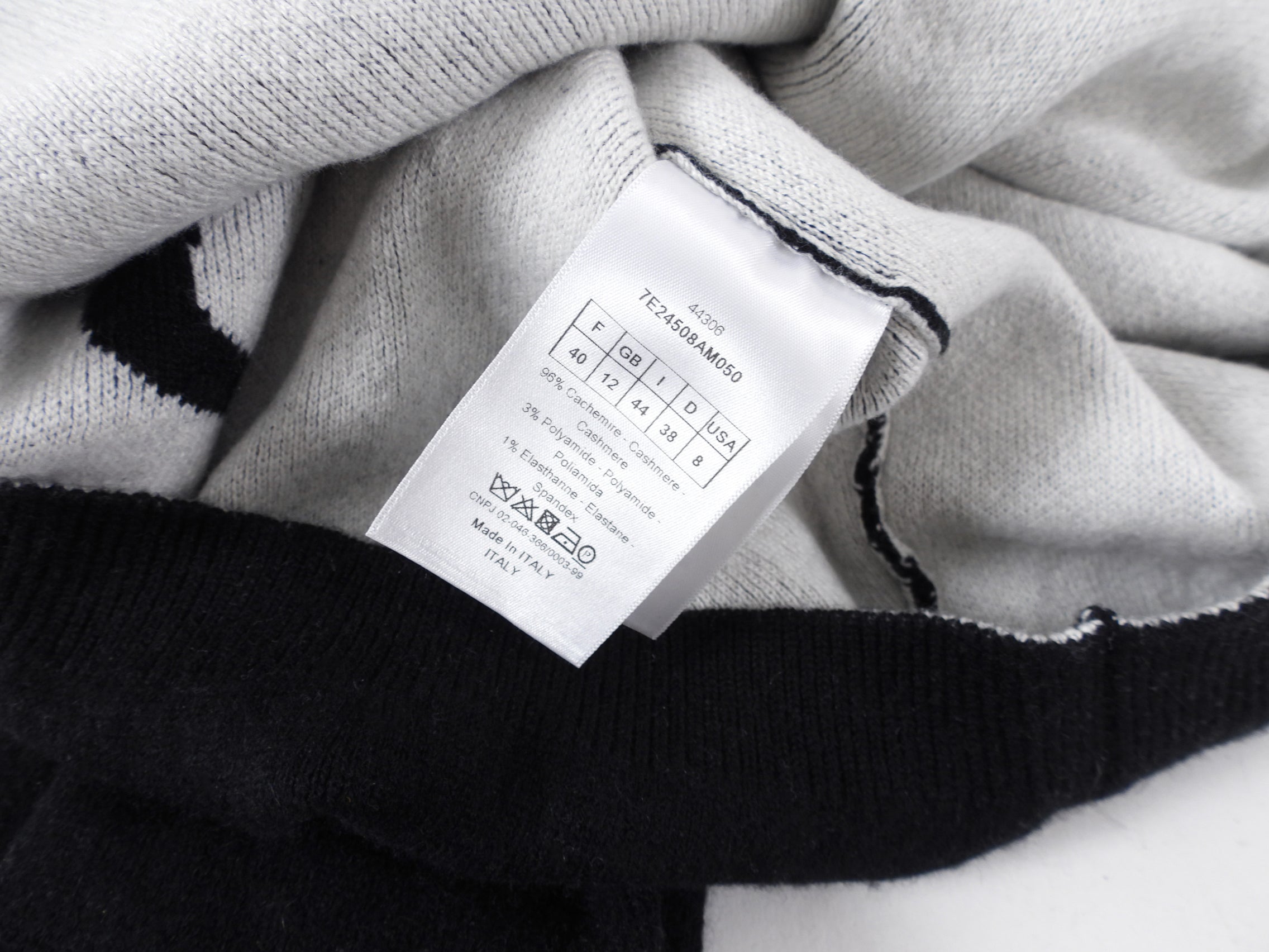 Dior J’Adior 8 Boxy Black Cashmere Blend Sweater - 8 / M
