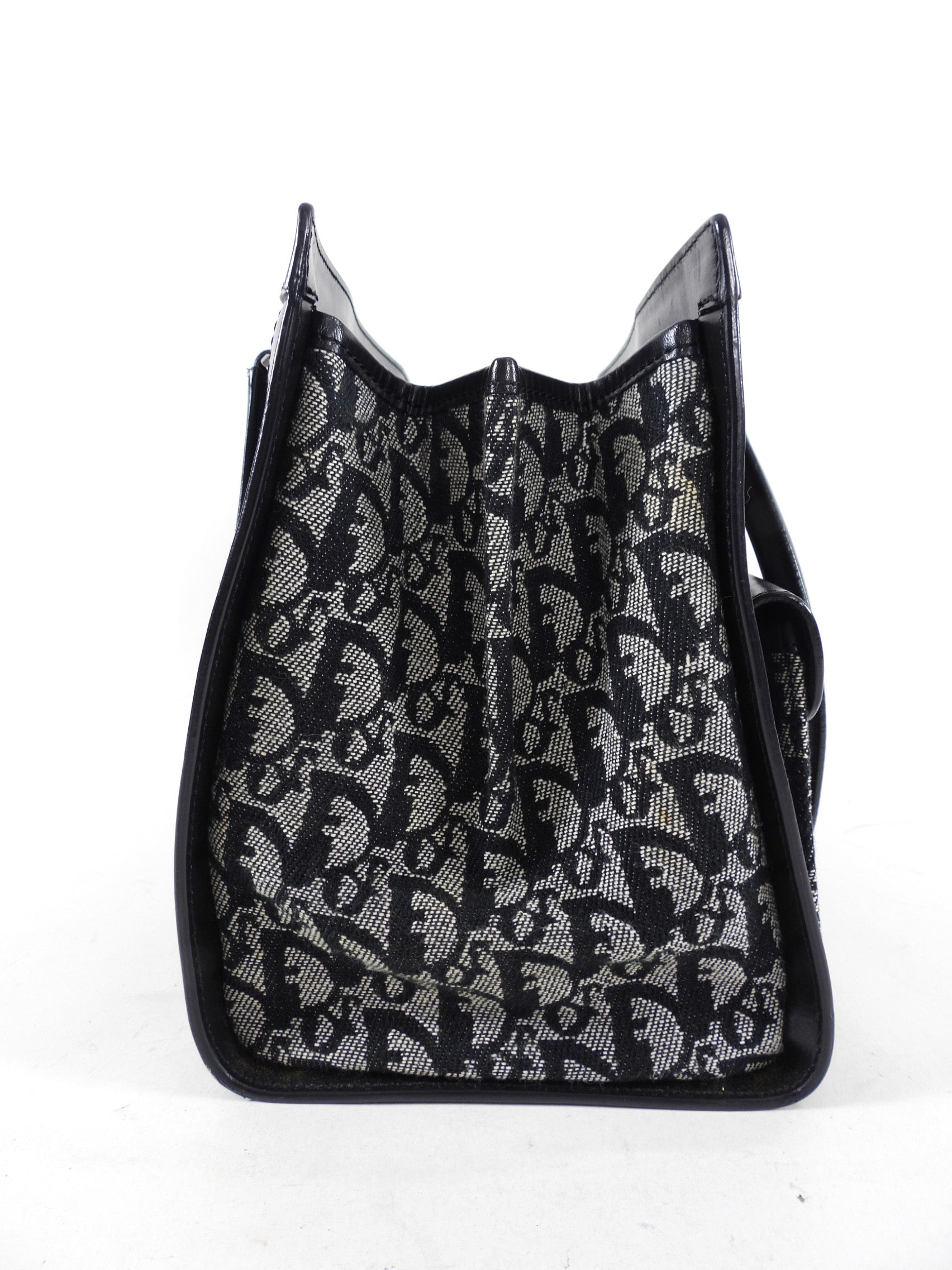 Dior Vintage Dark Midnight Navy Oblique Monogram Tote Bag