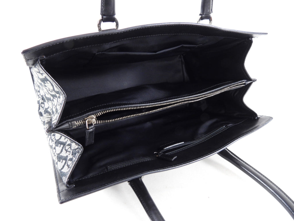 Dior Vintage Dark Midnight Navy Oblique Monogram Tote Bag