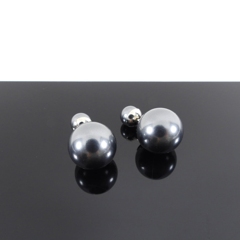 Dior Dark Grey Faux Pearl Tribales Earrings