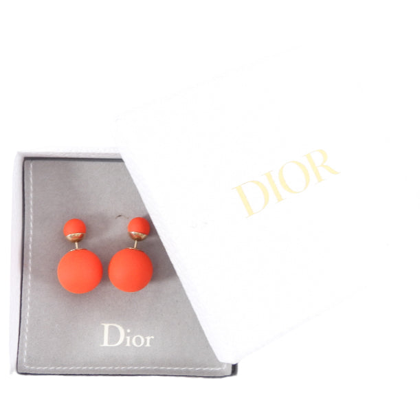 Christian Dior Mise en Dior Tribales Orange Rubber Earrings