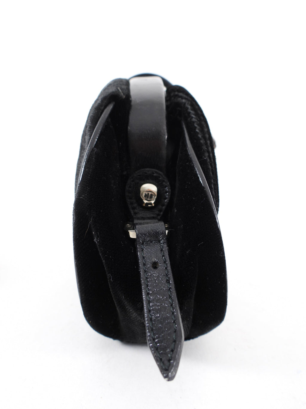 Dior Black Velvet D Charm Small Evening Clutch