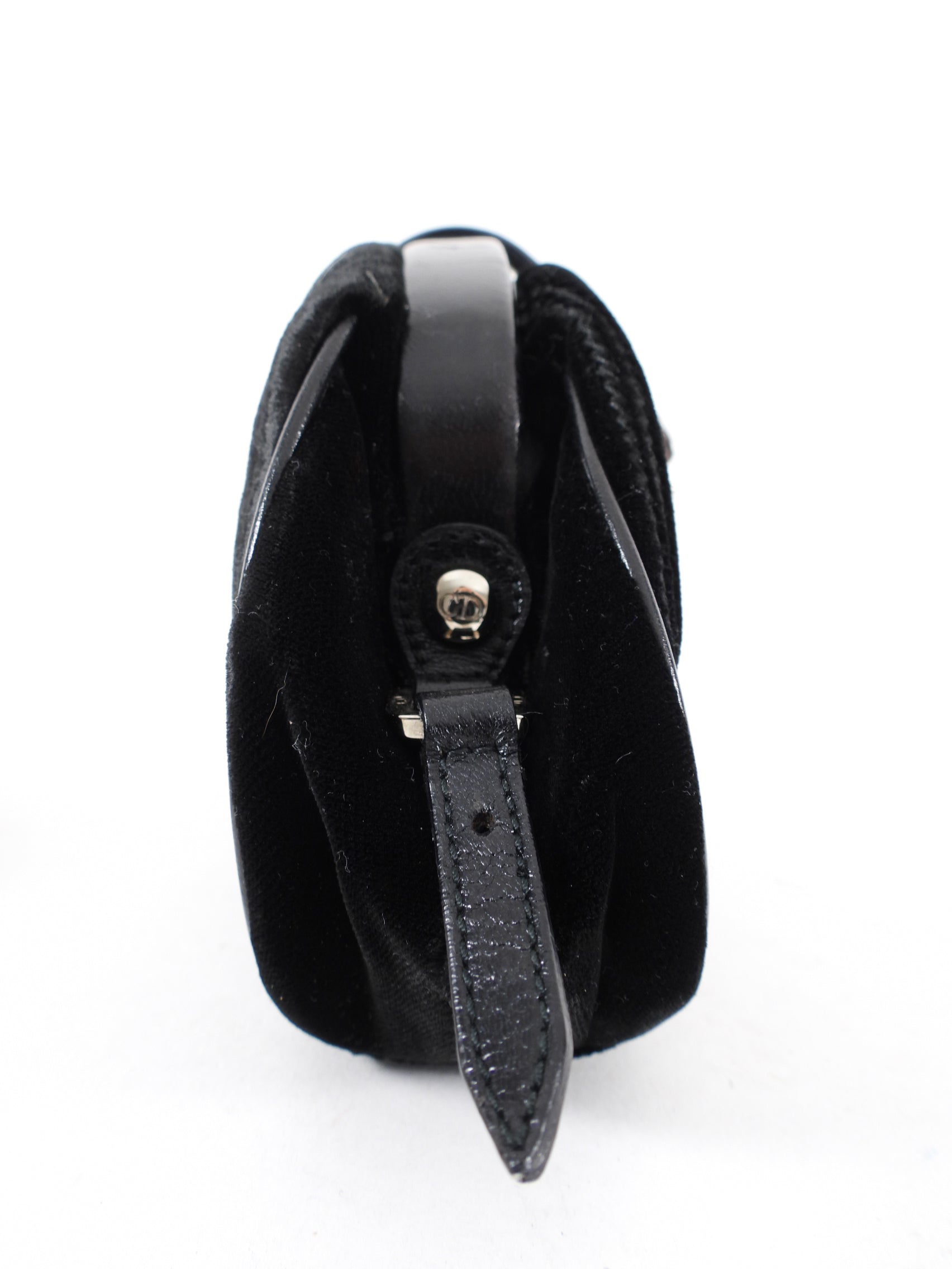Dior Black Velvet D Charm Small Evening Clutch