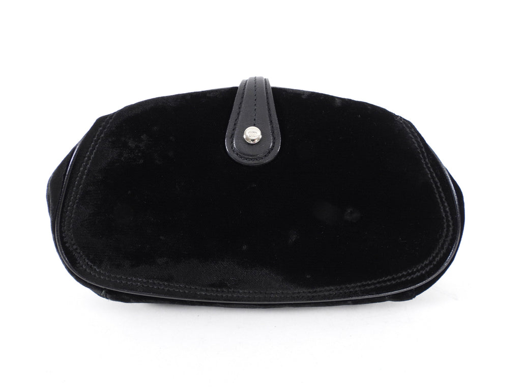 Dior Black Velvet D Charm Small Evening Clutch