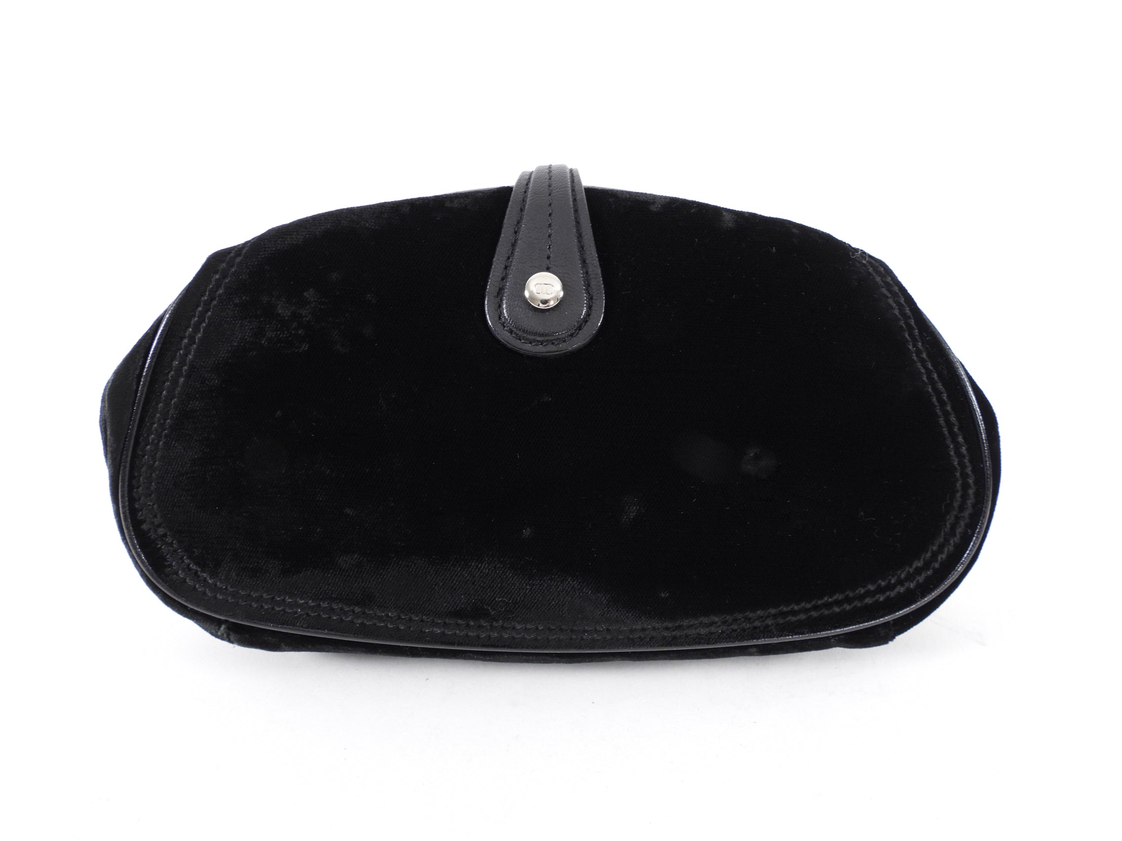 Dior Black Velvet D Charm Small Evening Clutch