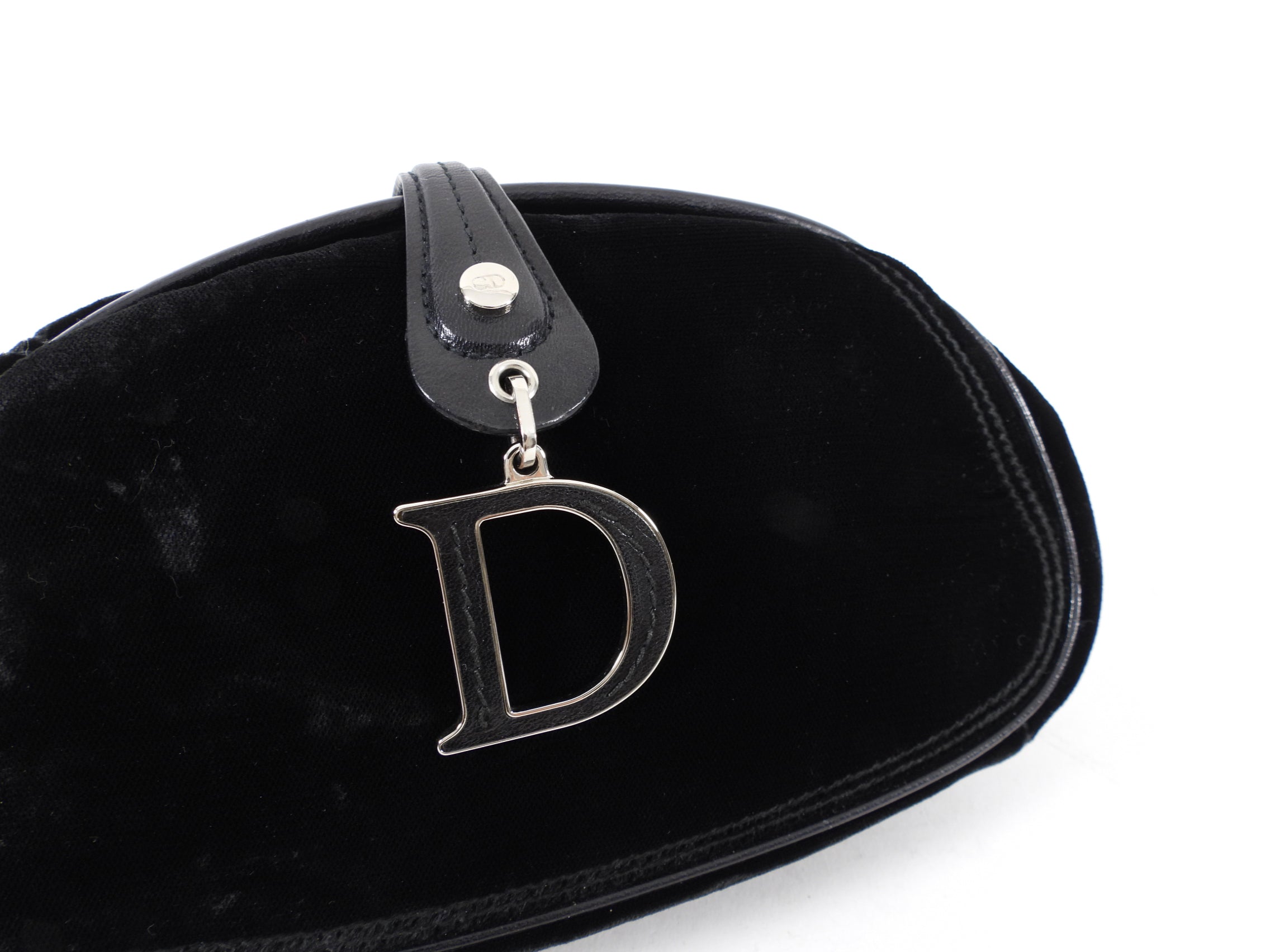 Dior Black Velvet D Charm Small Evening Clutch