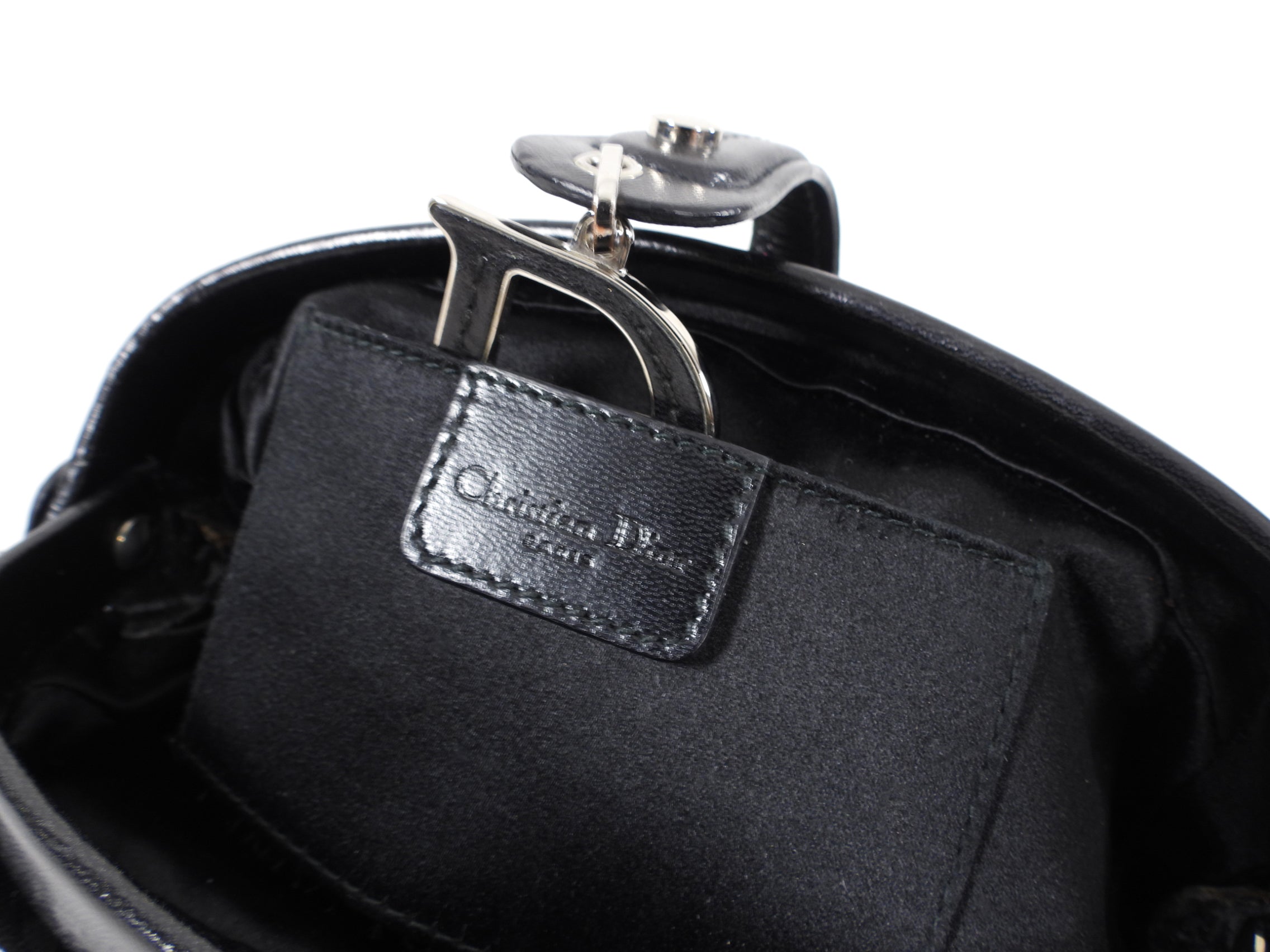 Dior Black Velvet D Charm Small Evening Clutch