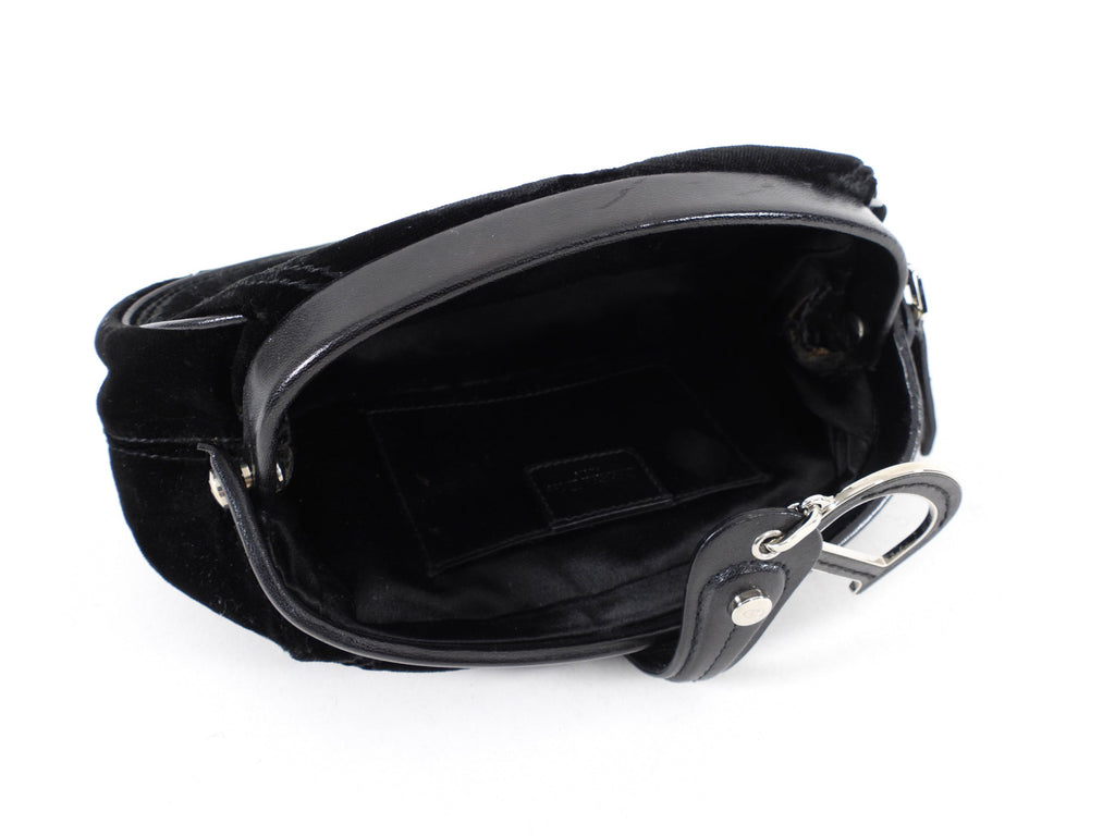 Dior Black Velvet D Charm Small Evening Clutch